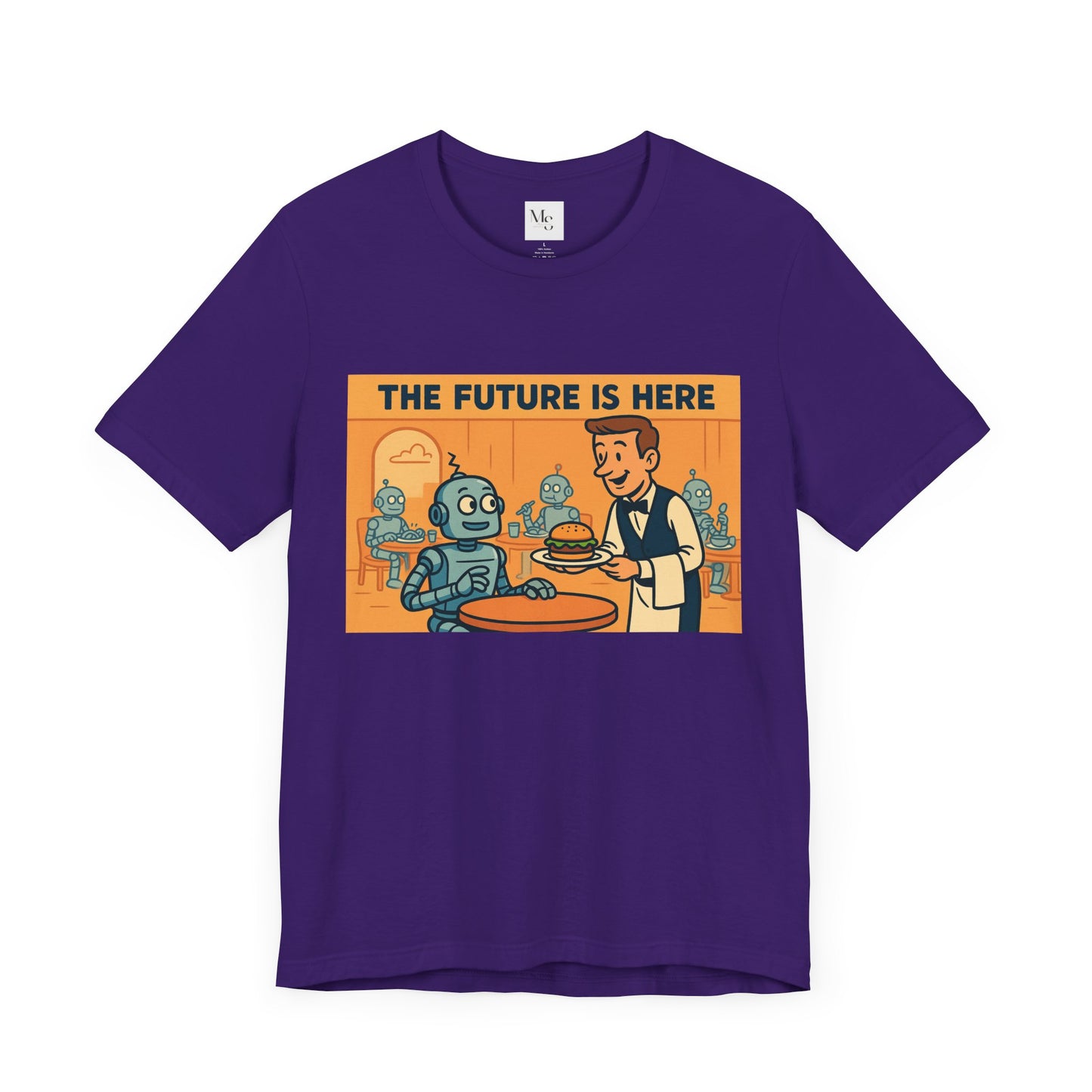 Retro Robot Graphic Tee - 'The Future is Here'