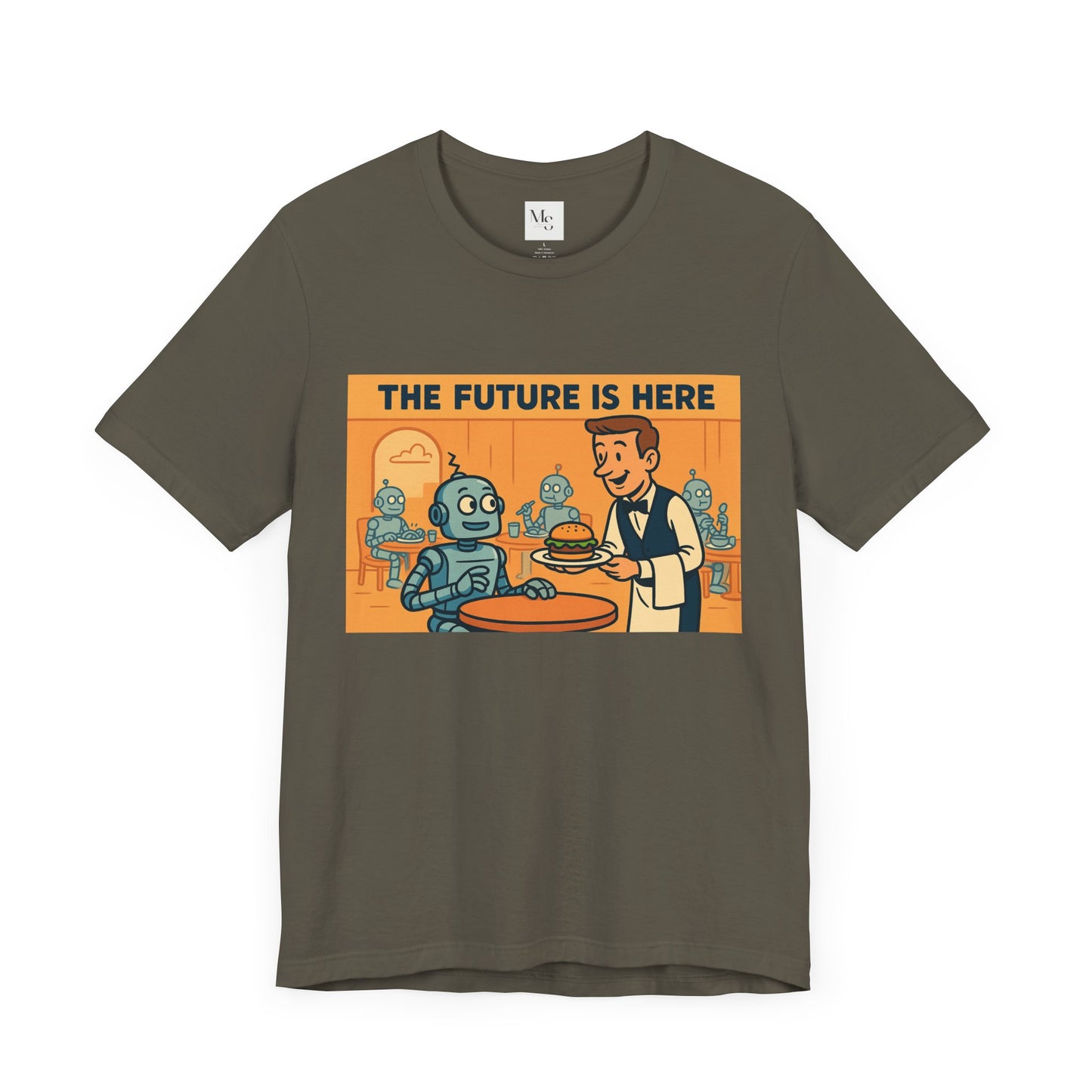 Retro Robot Graphic Tee - 'The Future is Here'