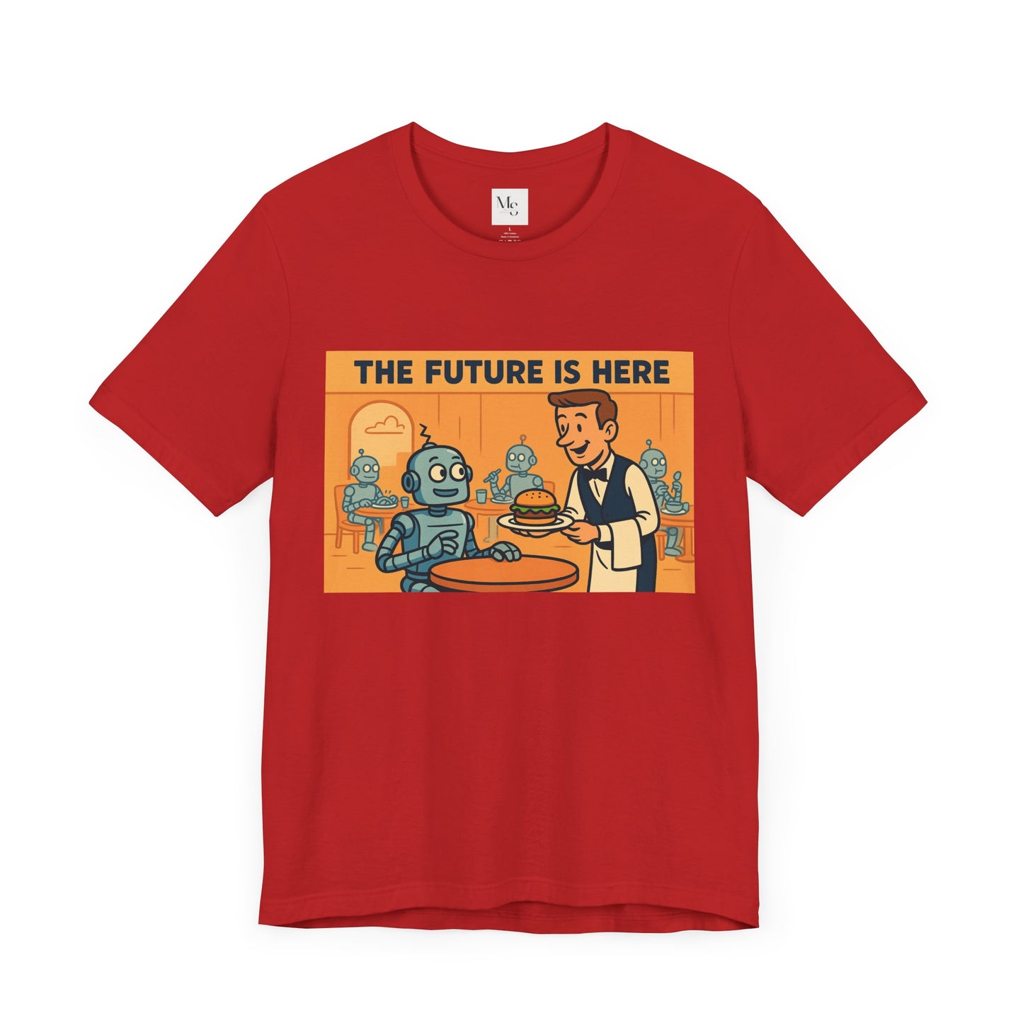 Retro Robot Graphic Tee - 'The Future is Here'