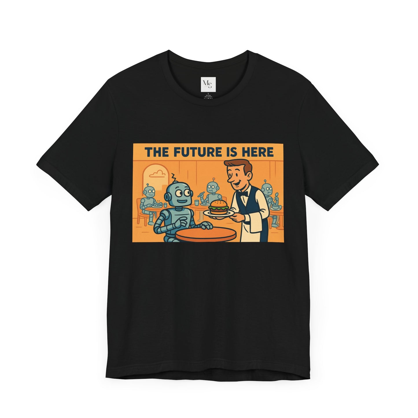 Retro Robot Graphic Tee - 'The Future is Here'