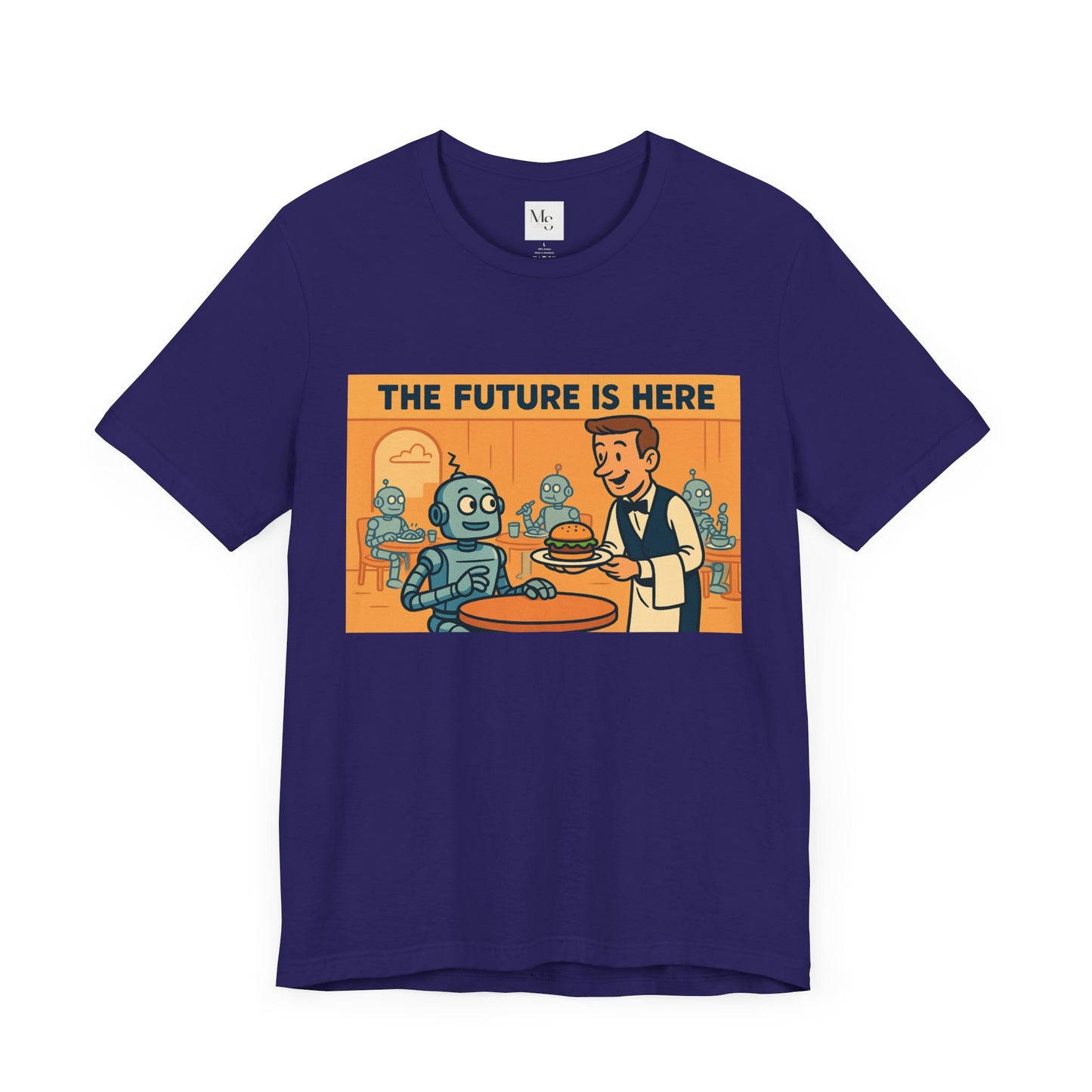 Retro Robot Graphic Tee - 'The Future is Here'