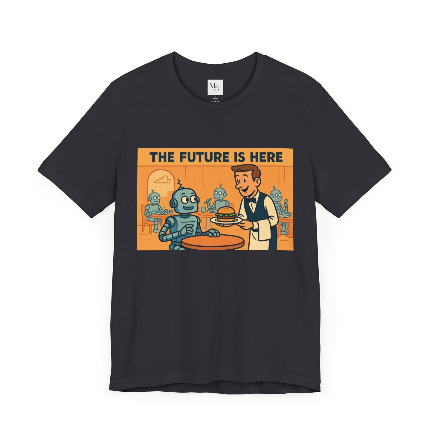 Retro Robot Graphic Tee - 'The Future is Here'