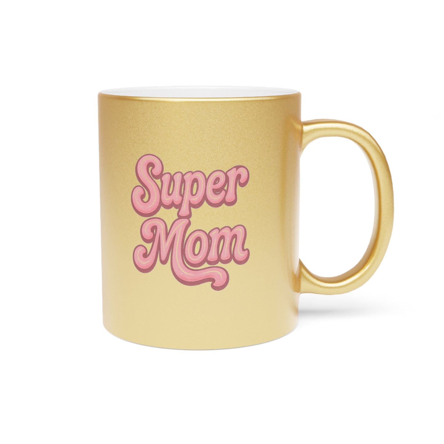 Super Mom Metallic Mug - Gold