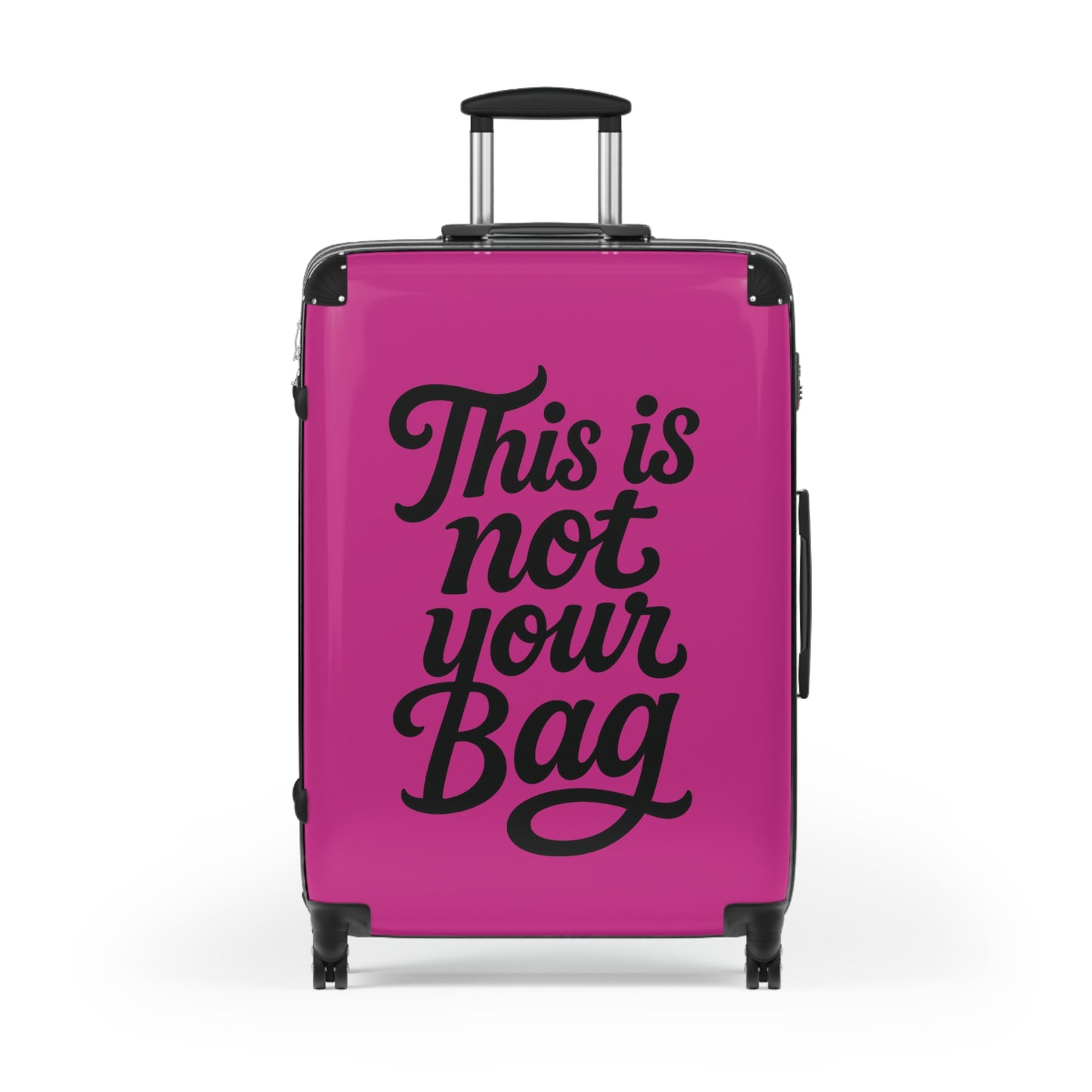 This Is Not Your Bag- Pink Suitcase With Lock & Spinner Wheels – Trendy Hard-Shell Luggage