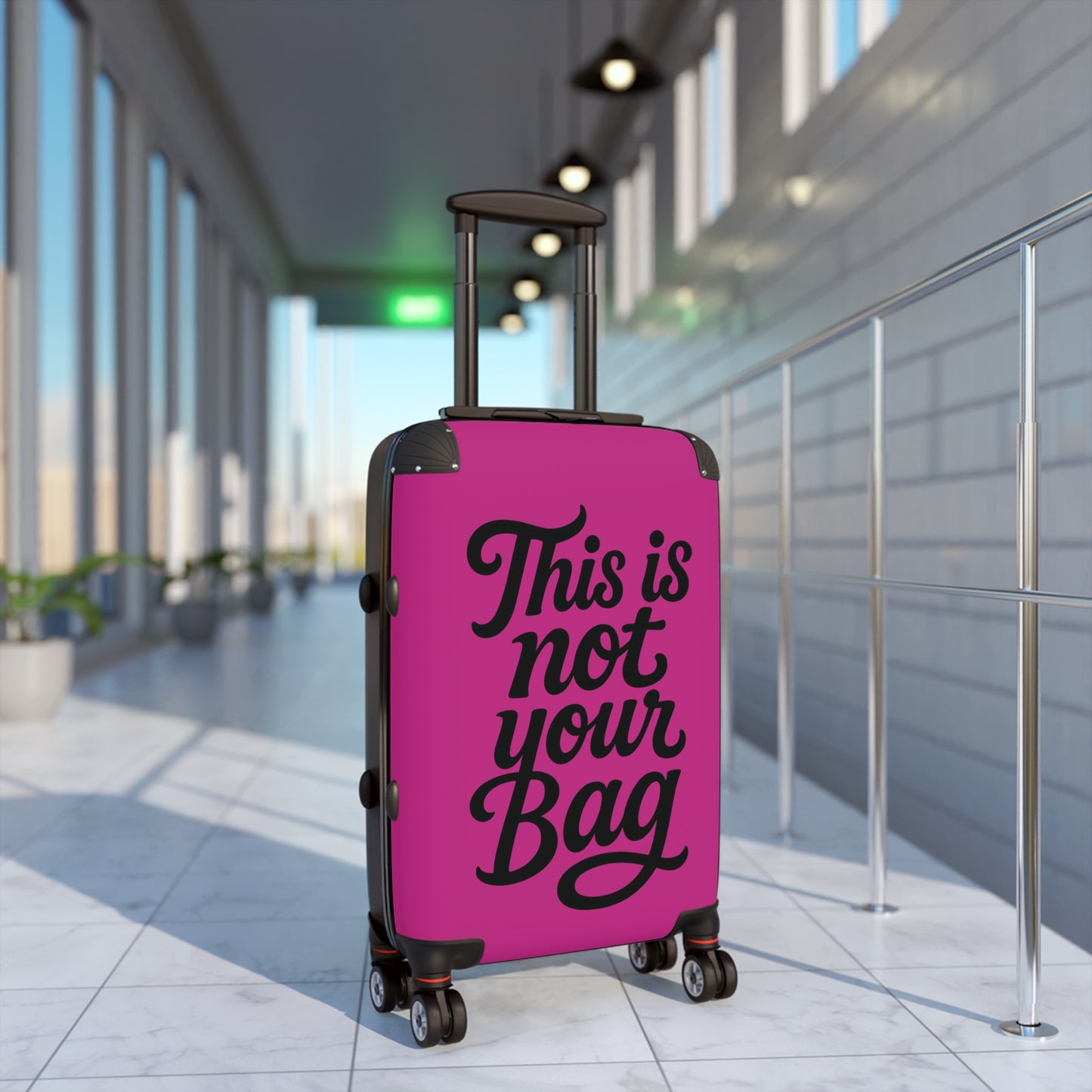This Is Not Your Bag- Pink Suitcase With Lock & Spinner Wheels – Trendy Hard-Shell Luggage