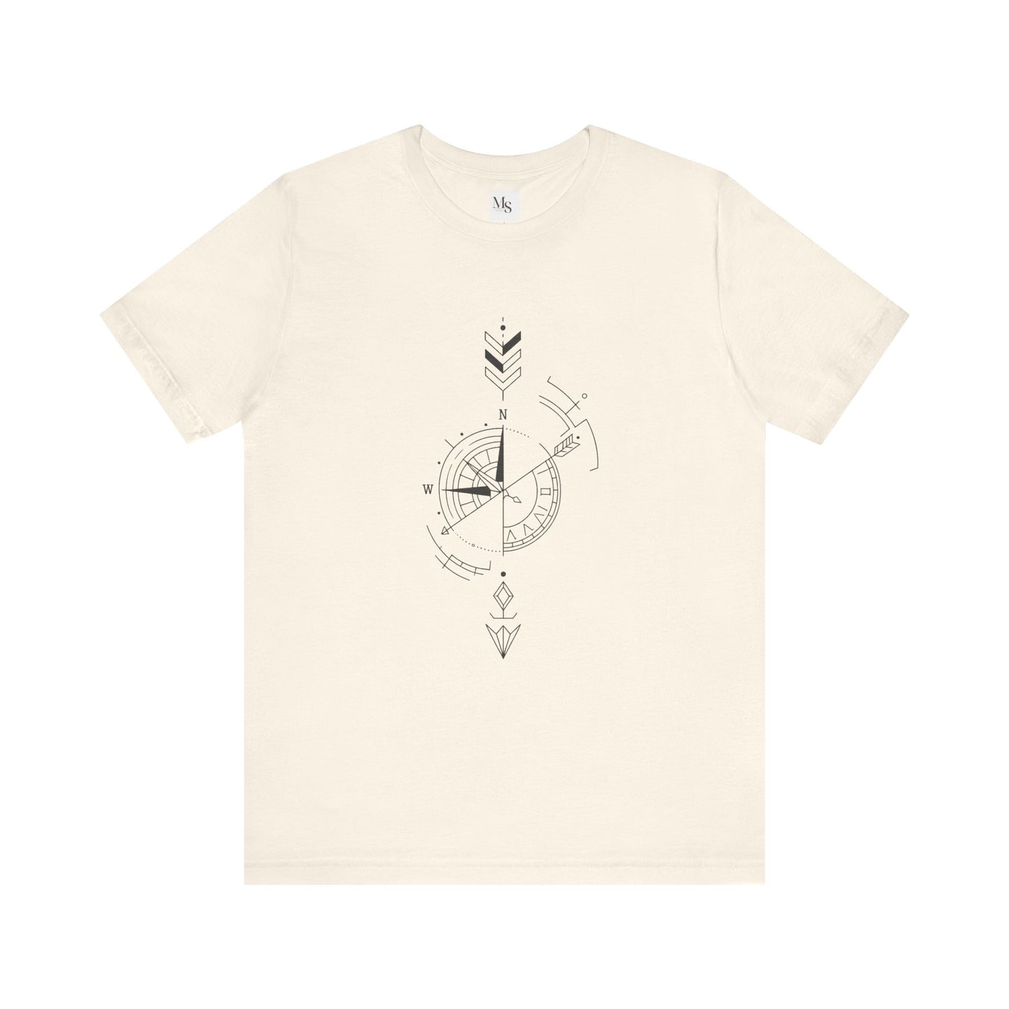 Compass Arrow T-Shirt – Geometric Unisex Tee for Travelers & Adventurers- Perfect Gift for Cool people