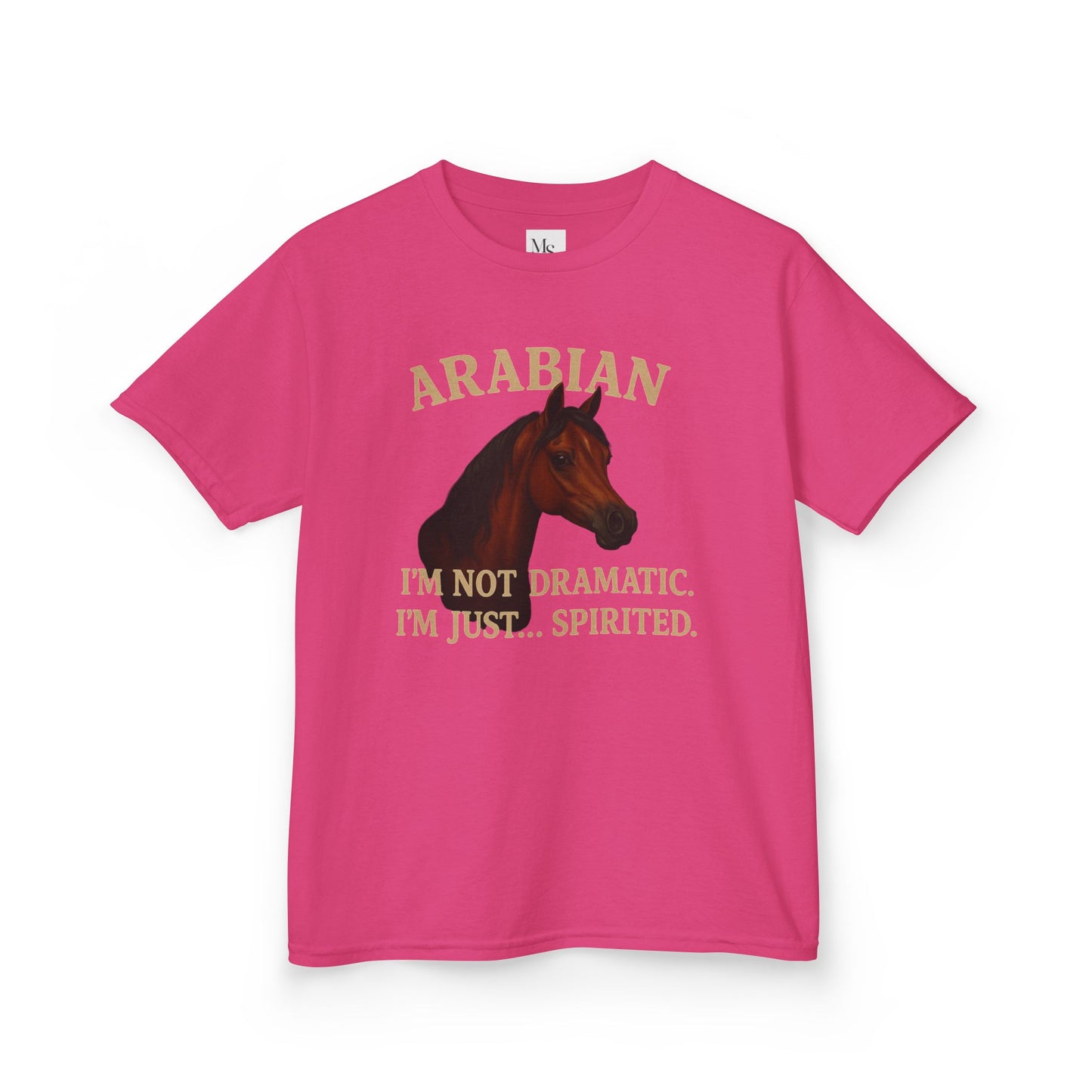 Arabian Horse Kids Tee - I'm Not Dramatic, I'm Just Spirited, Funny Animal Shirt, Gifts for Horse Lovers, Equestrian Apparel, Kids Humor Tee