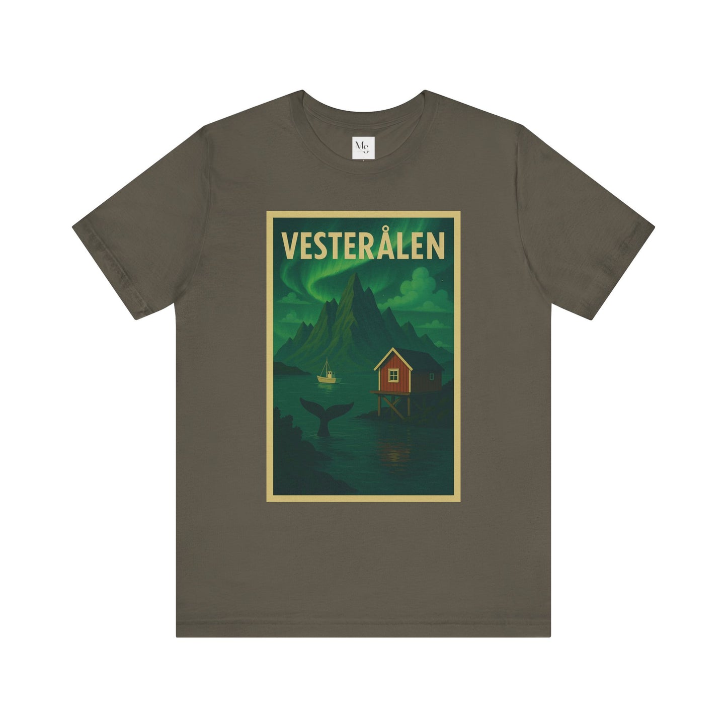 Vesterålen Aurora T-Shirt – Northern Lights & Arctic Landscape Design | Unisex Nordic Travel Tee | Norway Souvenir Gift