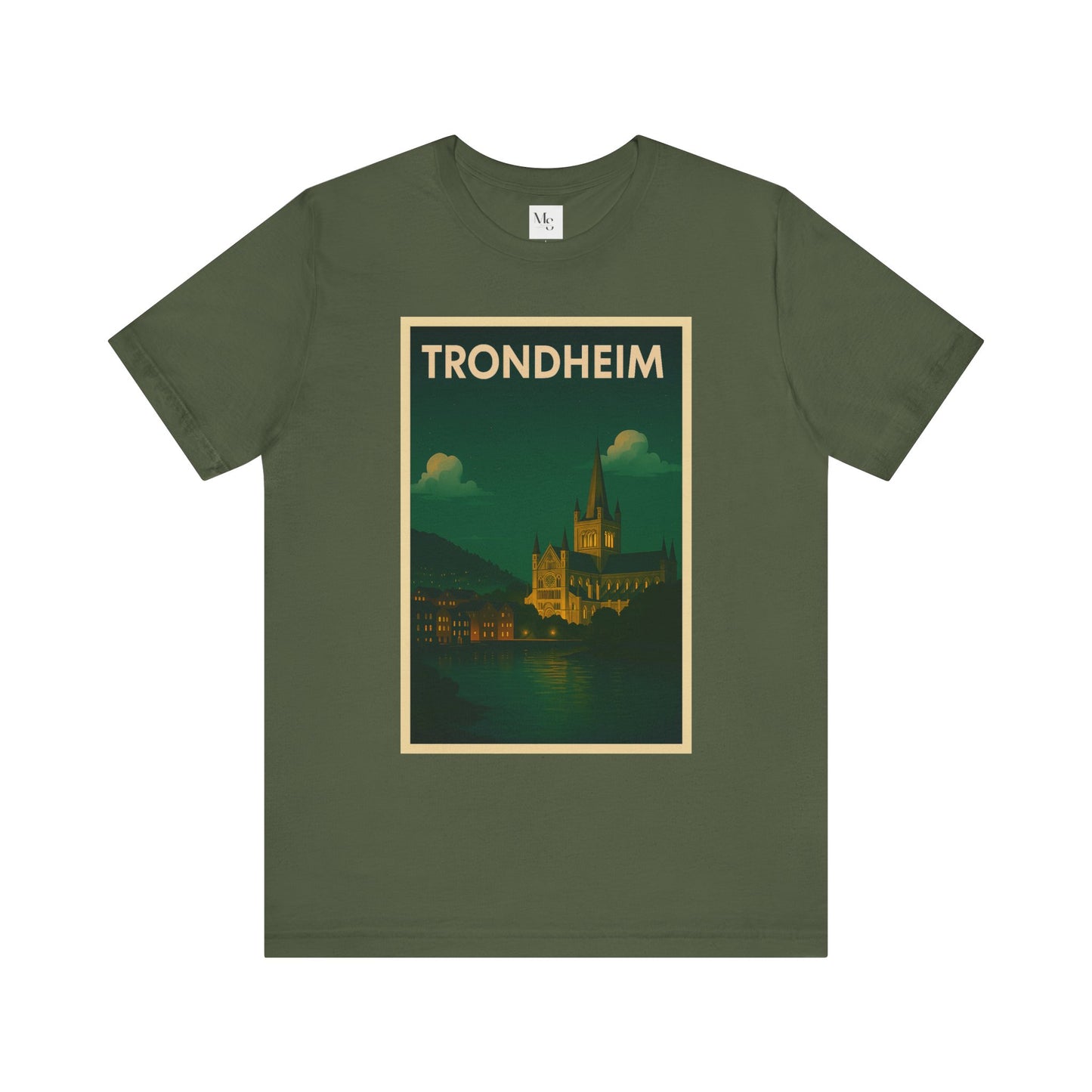 Trondheim Night Tee – Unisex Scandinavian City Silhouette Shirt