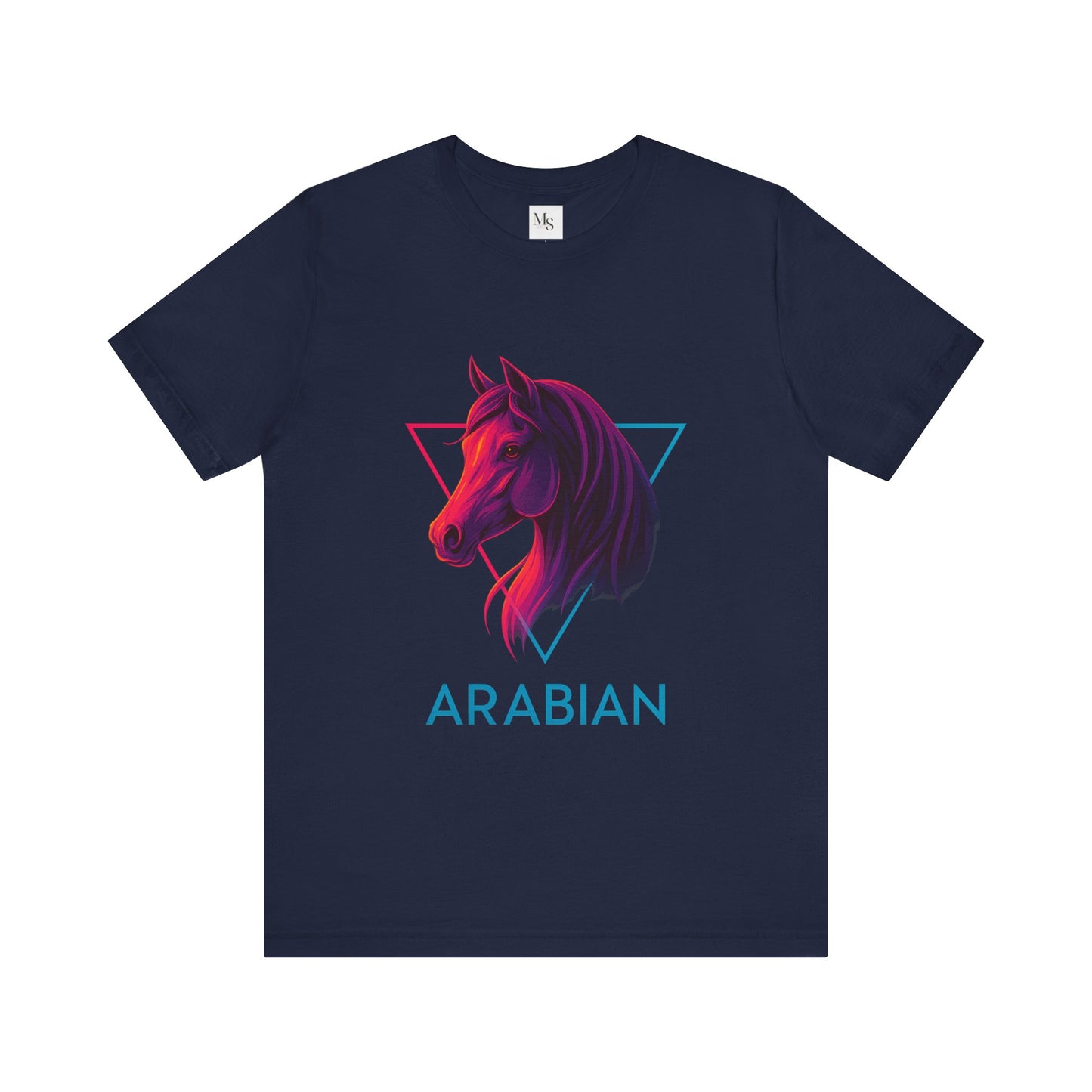 Arabian Neon Horse Tee – 80s Style Neon Graphic Arabian Horse T‑Shirt Gift