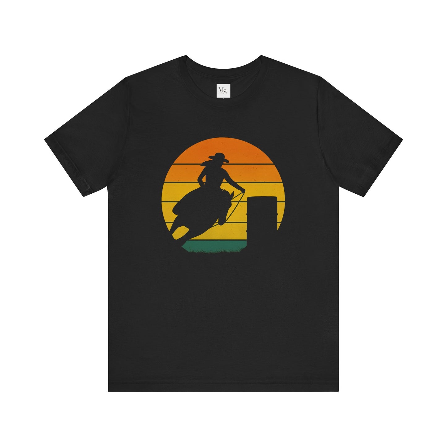 Barrel Racing Silhouette Tee – Western Horse Tee for Rodeo Lovers, Cowboy Shirt, Outdoor Apparel, Gifts for Horse Lovers