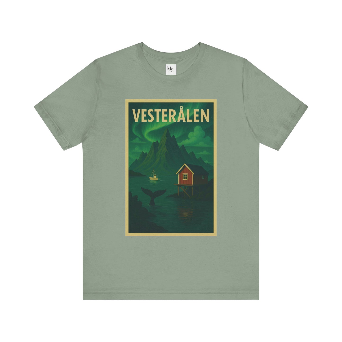 Vesterålen Aurora T-Shirt – Northern Lights & Arctic Landscape Design | Unisex Nordic Travel Tee | Norway Souvenir Gift