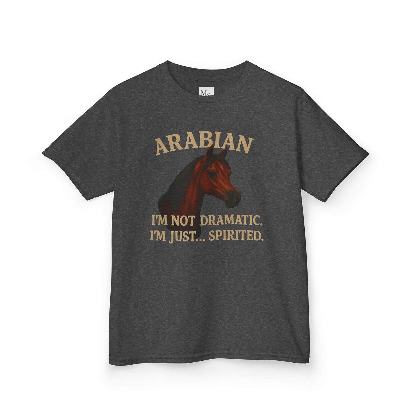 Arabian Horse Kids Tee - I'm Not Dramatic, I'm Just Spirited, Funny Animal Shirt, Gifts for Horse Lovers, Equestrian Apparel, Kids Humor Tee