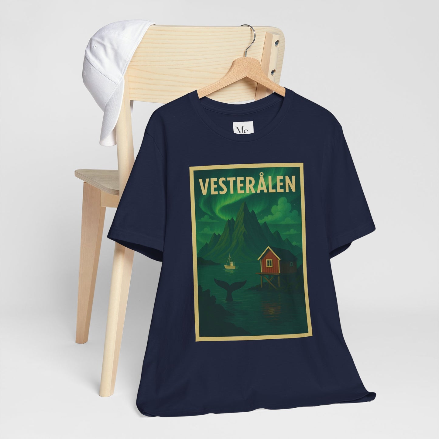 Vesterålen Aurora T-Shirt – Northern Lights & Arctic Landscape Design | Unisex Nordic Travel Tee | Norway Souvenir Gift