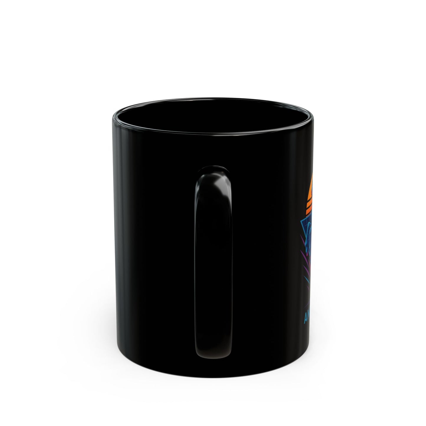 Retro Neon Andalusian Horse Mug ,Matte Black Ceramic Coffee Cup