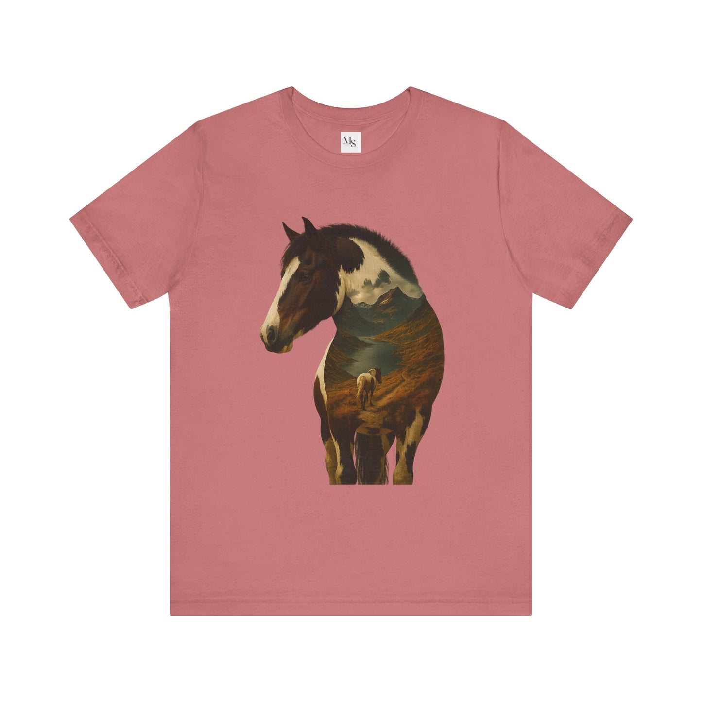 Pinto Horse Silhouette T-Shirt – Western Horse Lover Tee | Equestrian Gift for Riders & Ranch Fans | Unisex Country Style Shirt