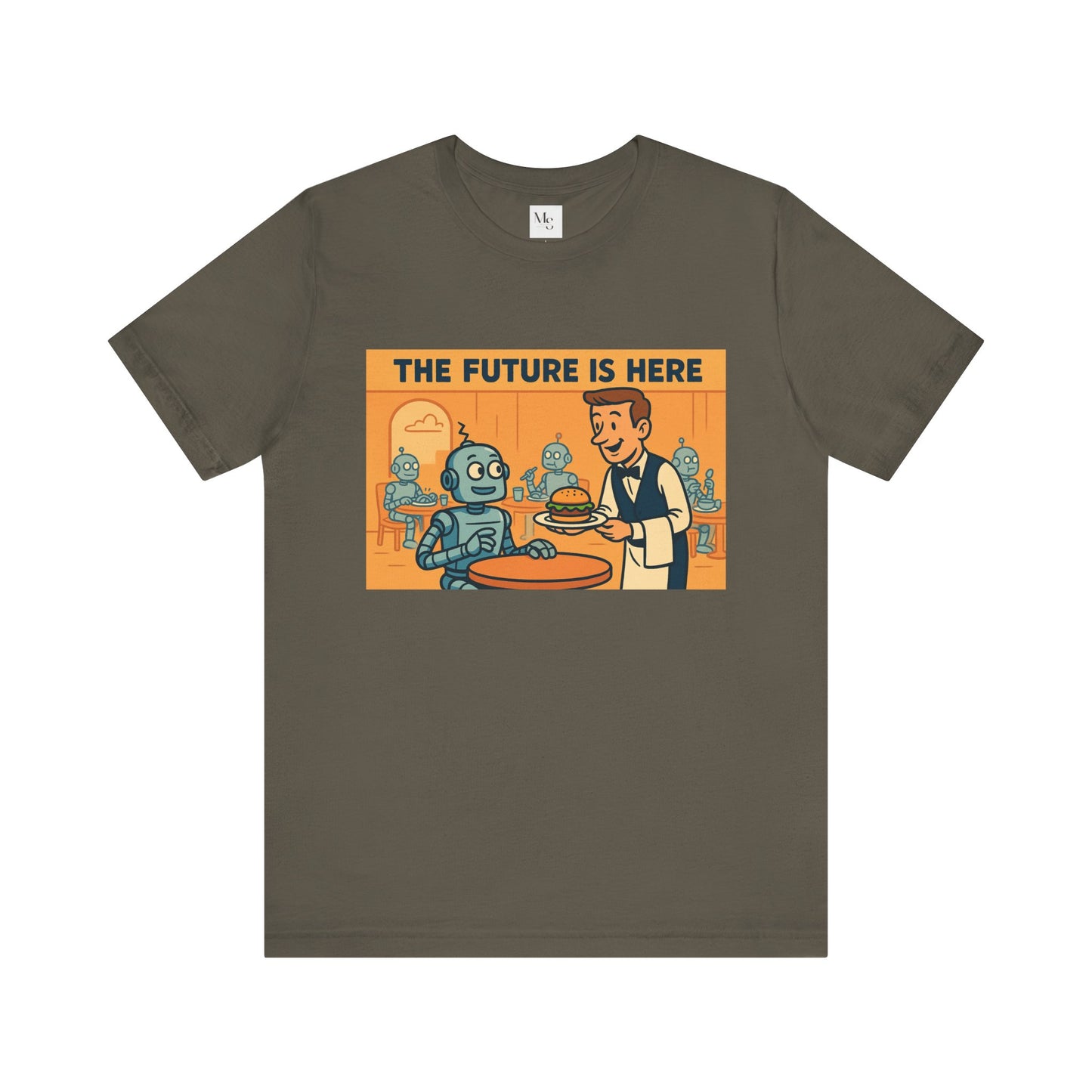 Retro Robot Graphic Tee - 'The Future is Here'