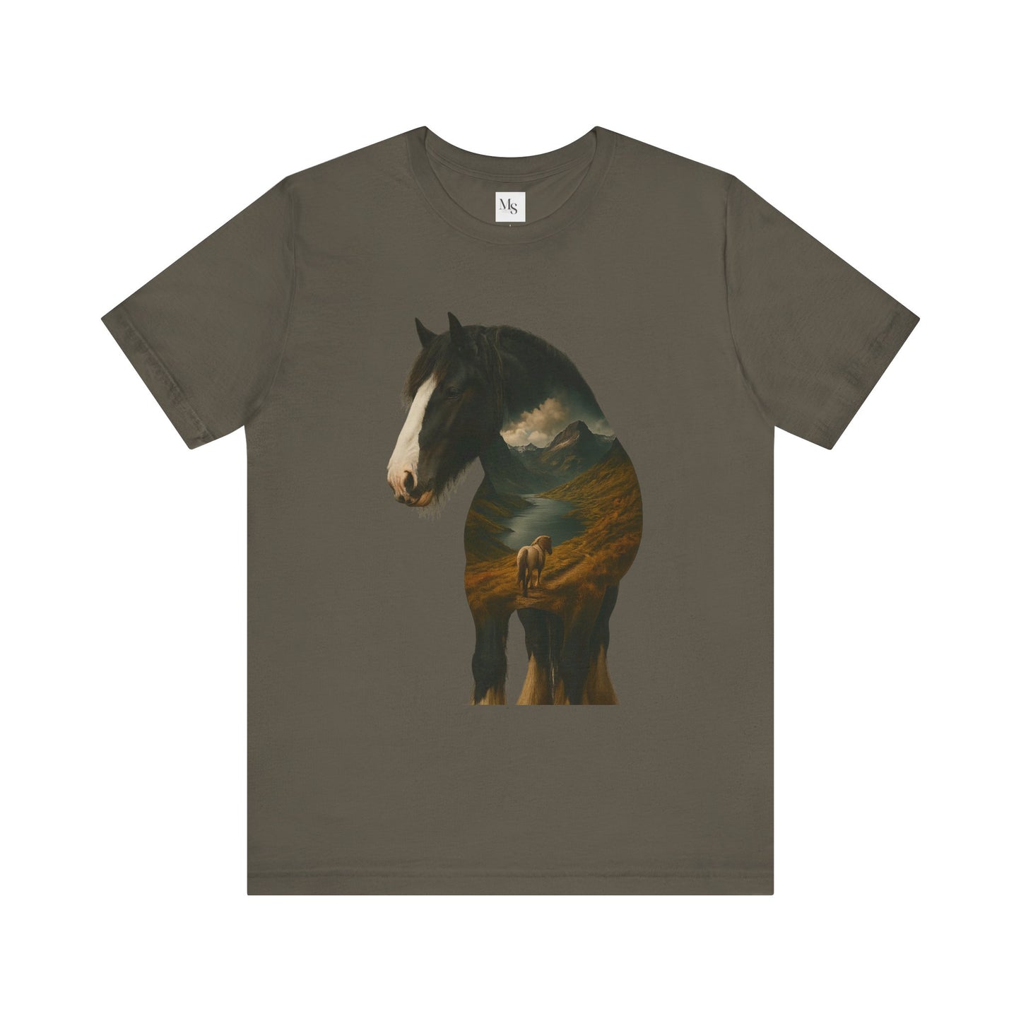 Shire Horse Silhouette T-Shirt – Majestic Draft Horse Tee | Equestrian Gift for Horse Lovers | Unisex Farm Animal Shirt