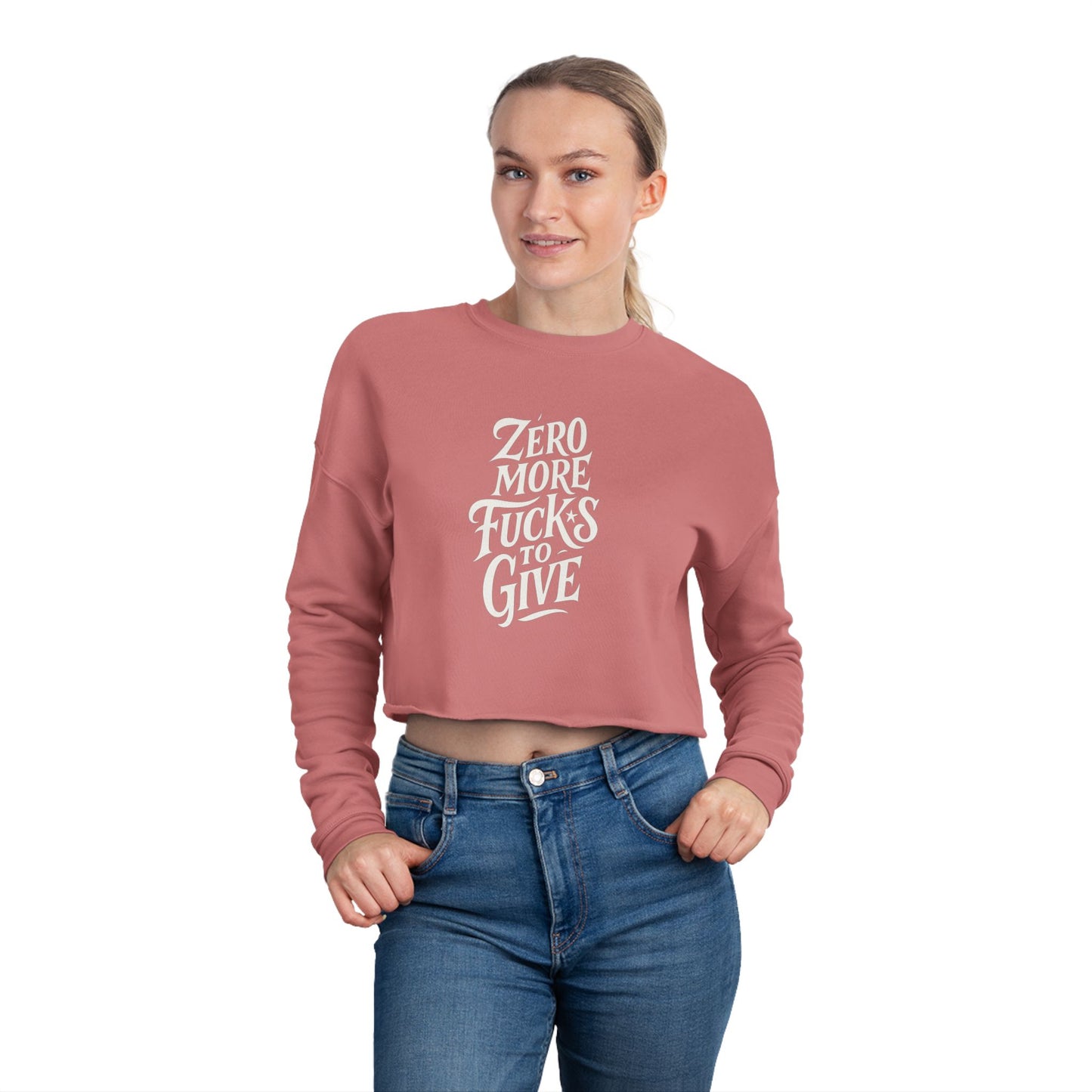 Zero More Fucks to Give Cropped Sweatshirt – Sassy Unisex Pullover | Bold Statement Apparel | Funny Gift for Birthdays & Self-Care