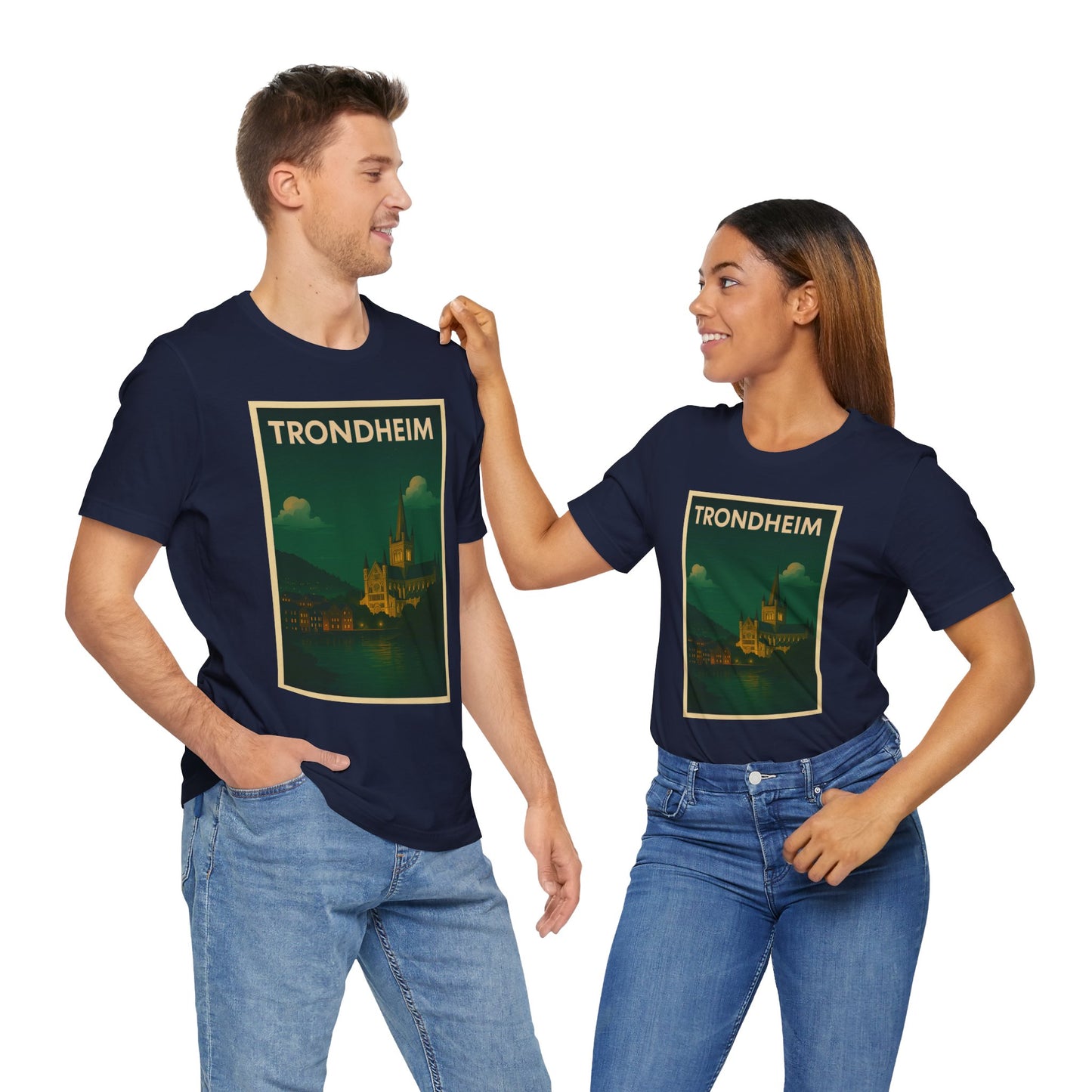 Trondheim Night Tee – Unisex Scandinavian City Silhouette Shirt