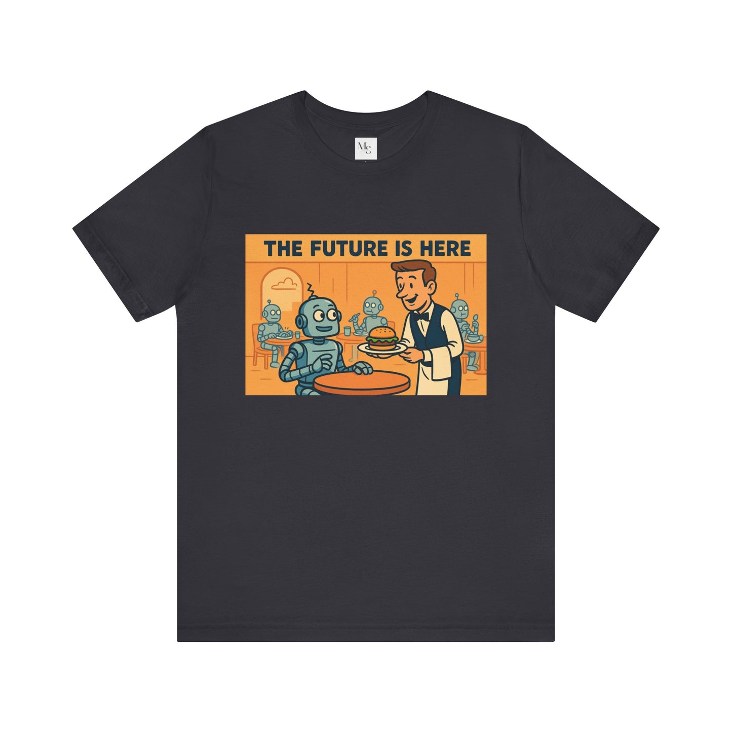 Retro Robot Graphic Tee - 'The Future is Here'