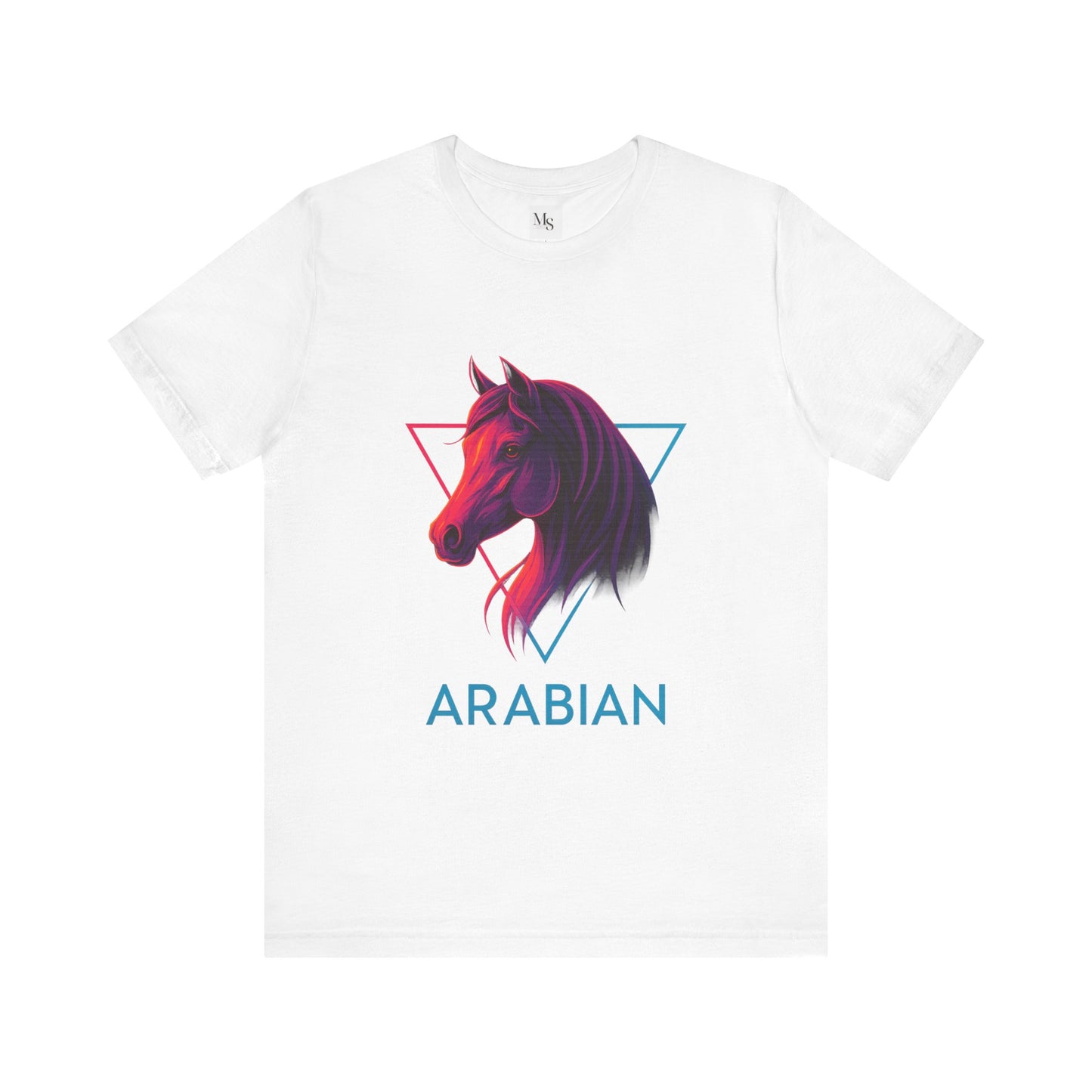 Arabian Neon Horse Tee – 80s Style Neon Graphic Arabian Horse T‑Shirt Gift