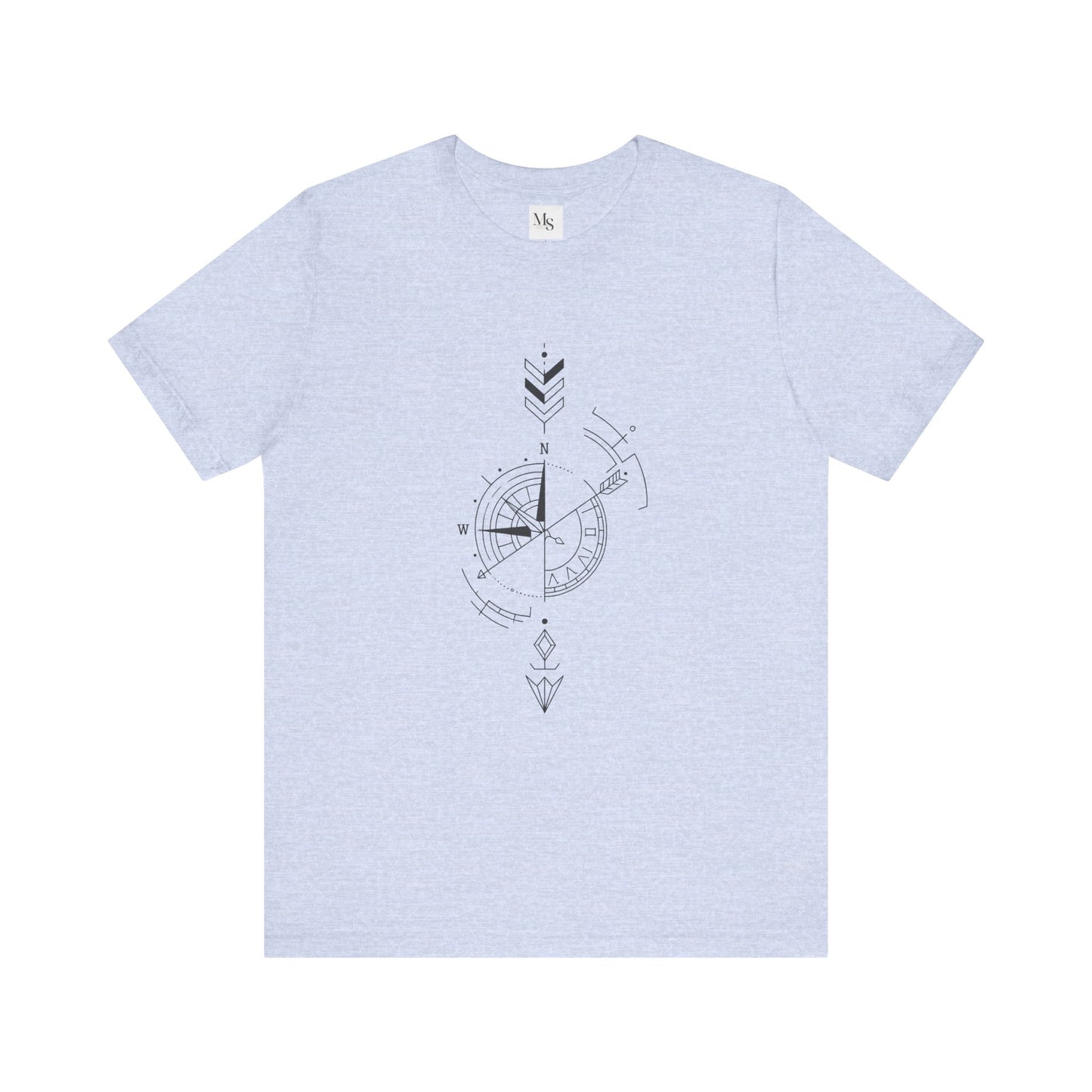 Compass Arrow T-Shirt – Geometric Unisex Tee for Travelers & Adventurers- Perfect Gift for Cool people