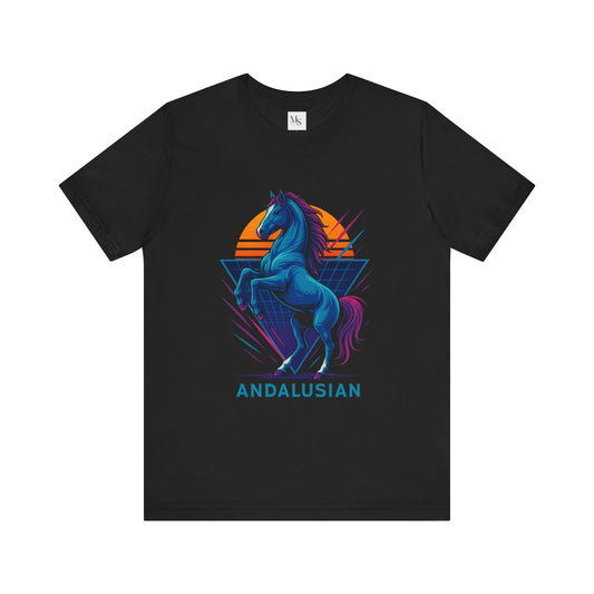 Retro Andalusian Horse Tee, Unisex T-Shirt, Gift for Horse Lovers, Vintage Equine Shirt, Perfect for Birthdays, Casual Wear