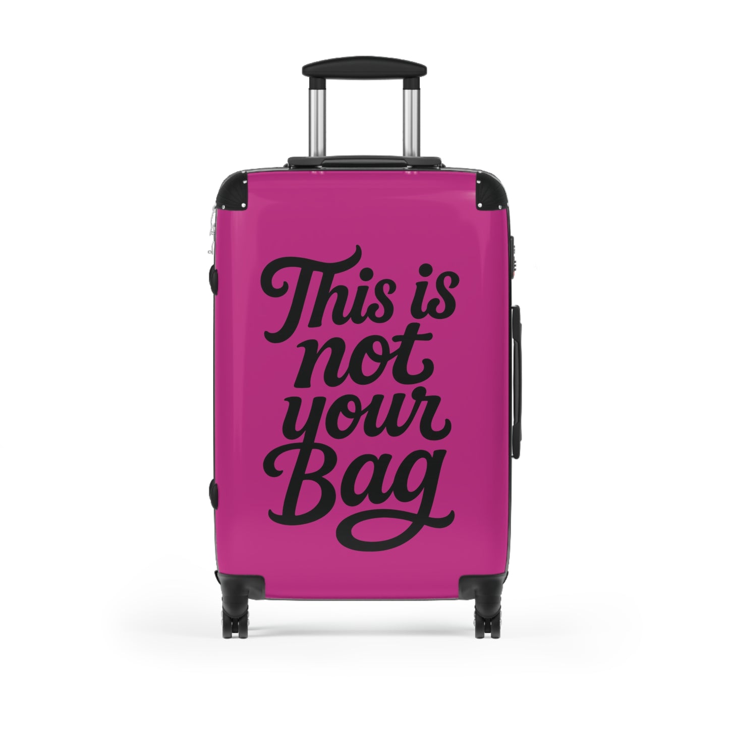 This Is Not Your Bag- Pink Suitcase With Lock & Spinner Wheels – Trendy Hard-Shell Luggage