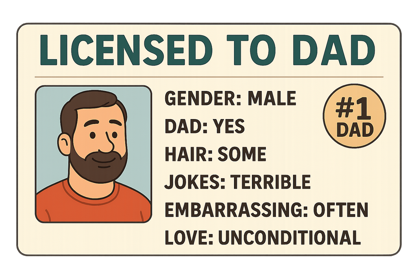 #1 Dad Mug – Licensed to Dad | Funny Father's Day Coffee Cup | Novelty Gift for Dad's Birthday