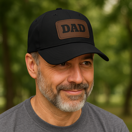 Stylish Dad Hat with Leather Patch – Adjustable Cap for Men | Perfect Father’s Day Gift