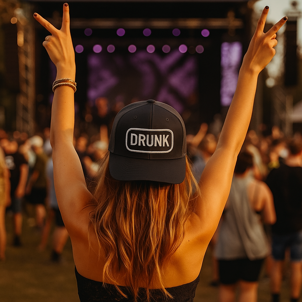 Drunk Embroidered Trucker Hat – Funny Party Cap | Adjustable Mesh Back | Novelty Gift for Adults
