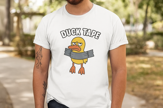 Duck Tape Pun T-Shirt – Airlume Cotton Funny Graphic for Casual Laughs