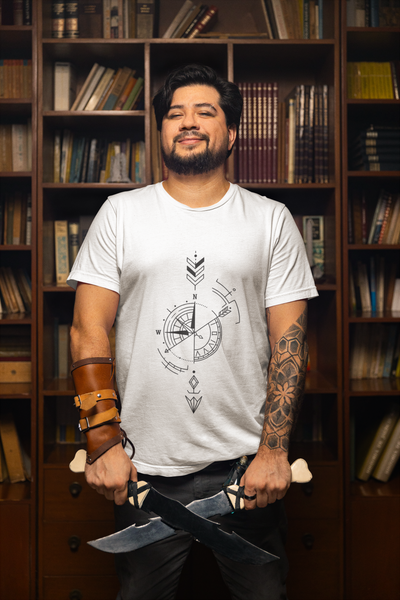 Compass Arrow T-Shirt – Geometric Unisex Tee for Travelers & Adventurers- Perfect Gift for Cool people