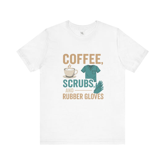 Coffee, scrubs and rubber gloves