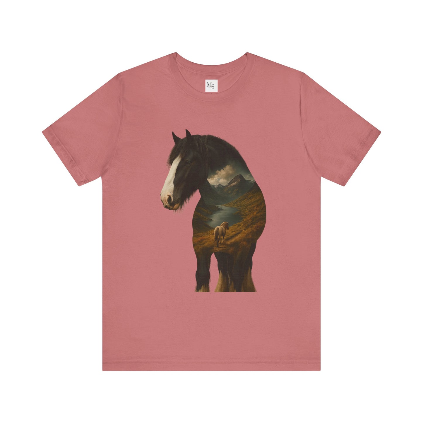 Shire Horse Silhouette T-Shirt – Majestic Draft Horse Tee | Equestrian Gift for Horse Lovers | Unisex Farm Animal Shirt