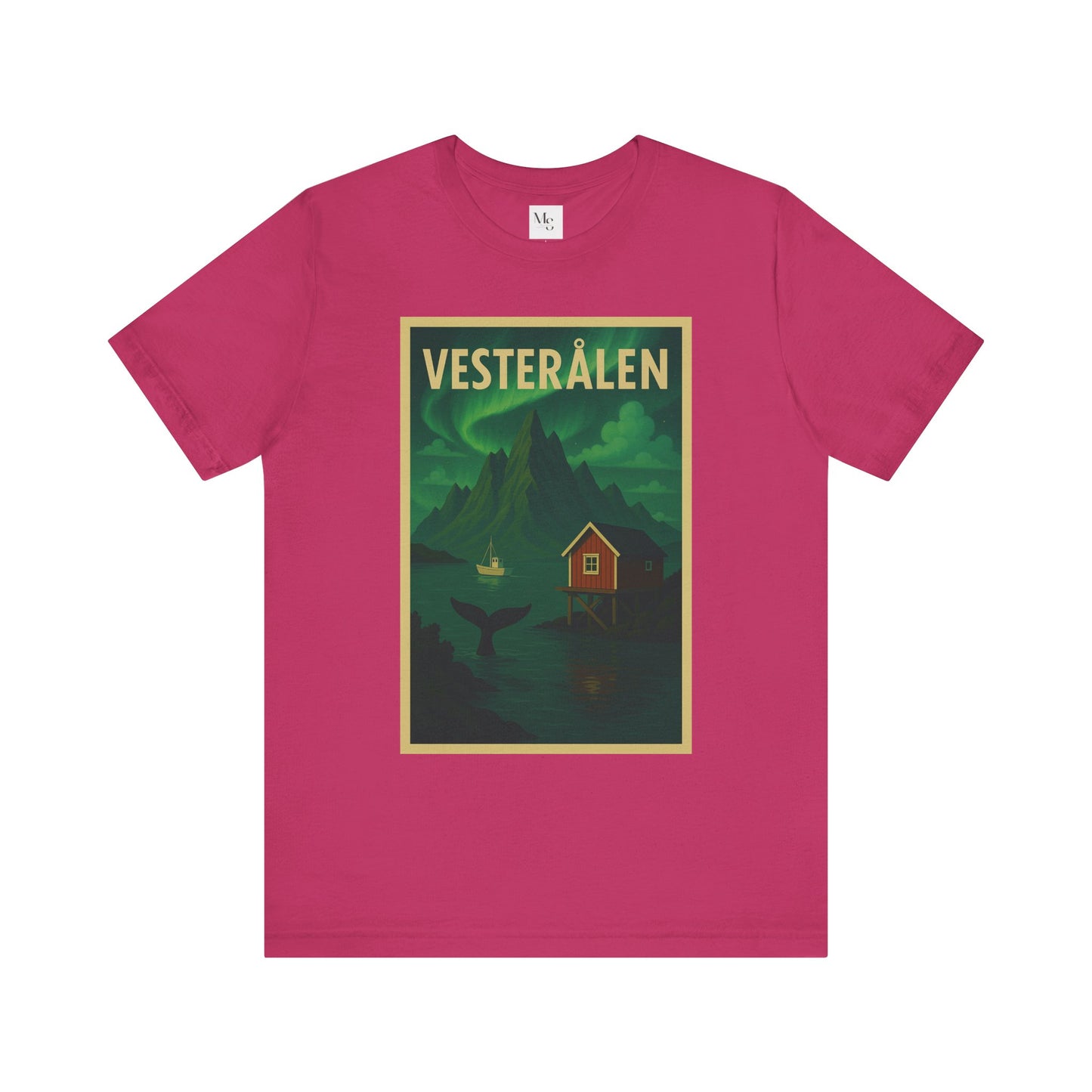 Vesterålen Aurora T-Shirt – Northern Lights & Arctic Landscape Design | Unisex Nordic Travel Tee | Norway Souvenir Gift