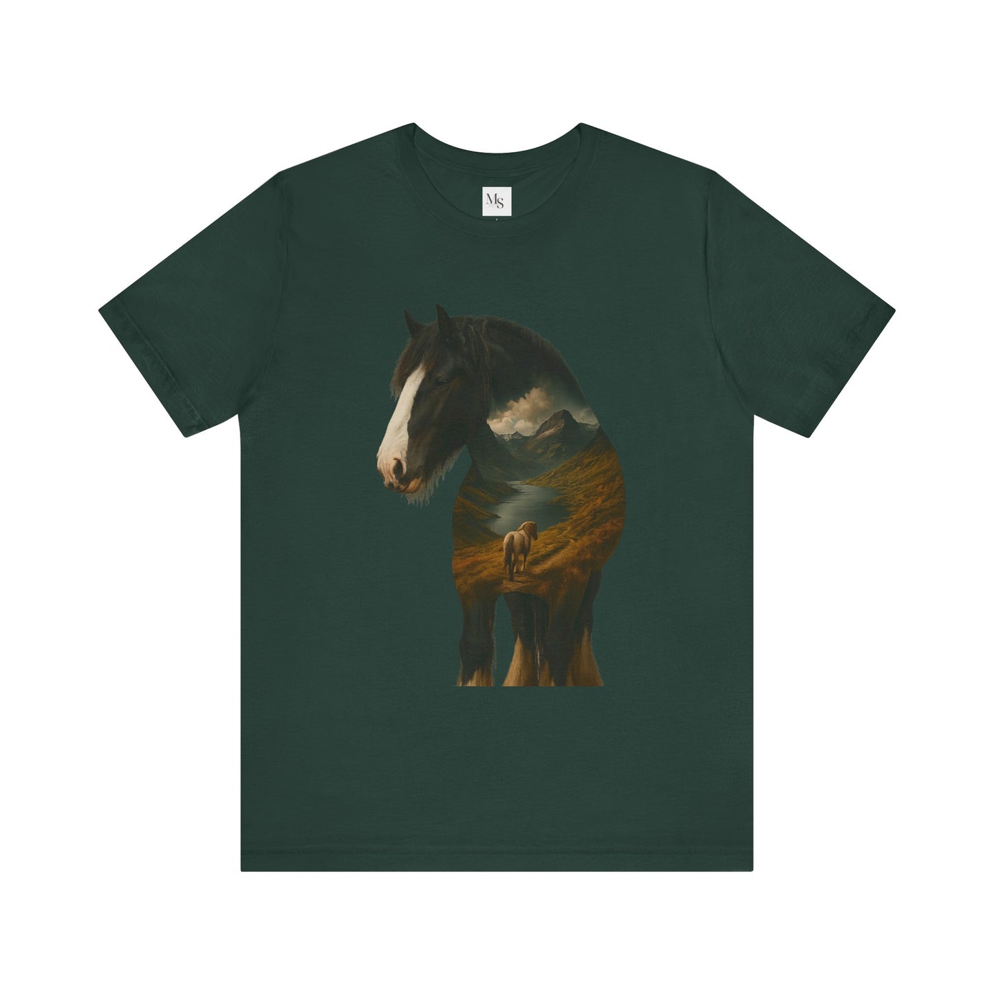 Shire Horse Silhouette T-Shirt – Majestic Draft Horse Tee | Equestrian Gift for Horse Lovers | Unisex Farm Animal Shirt