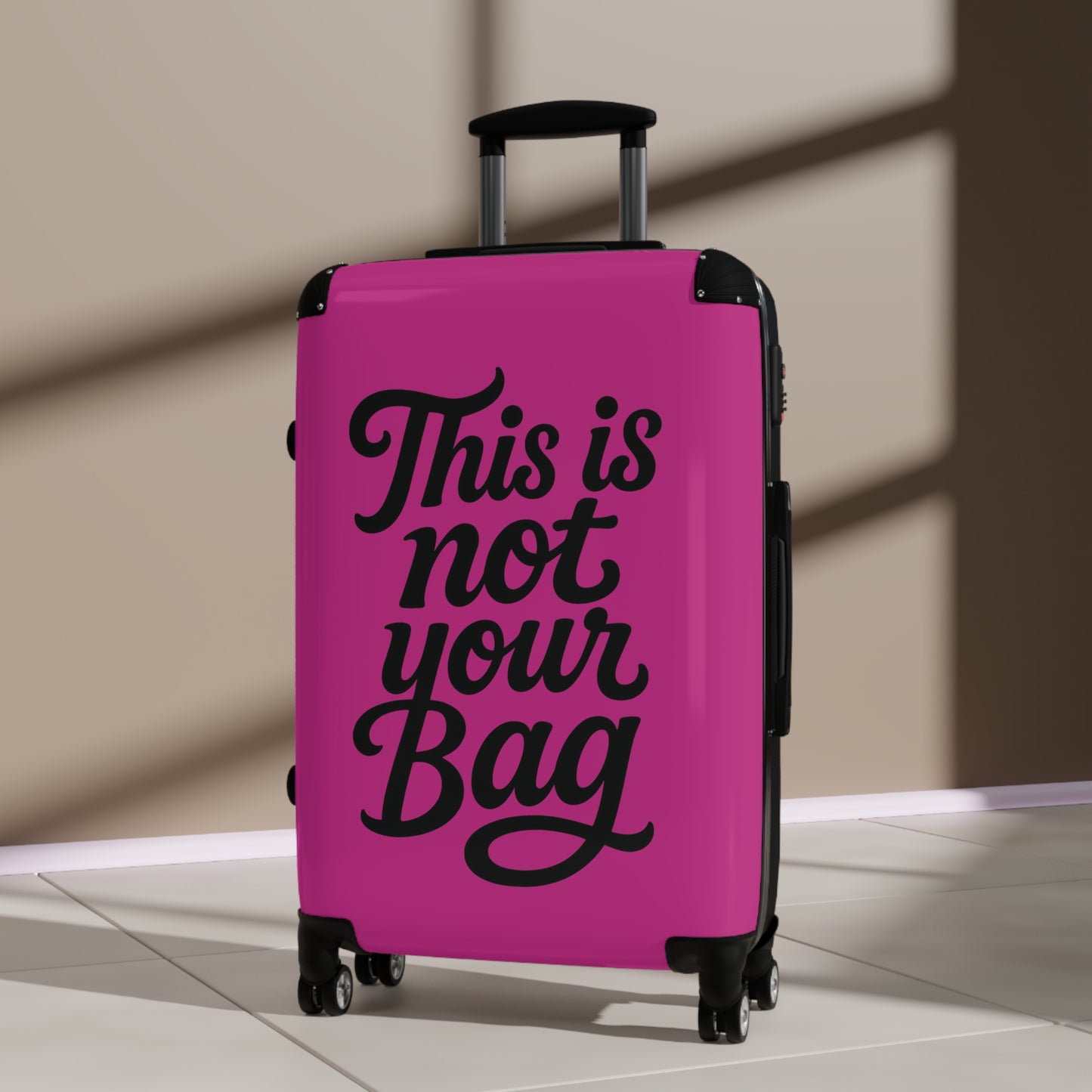 This Is Not Your Bag- Pink Suitcase With Lock & Spinner Wheels – Trendy Hard-Shell Luggage