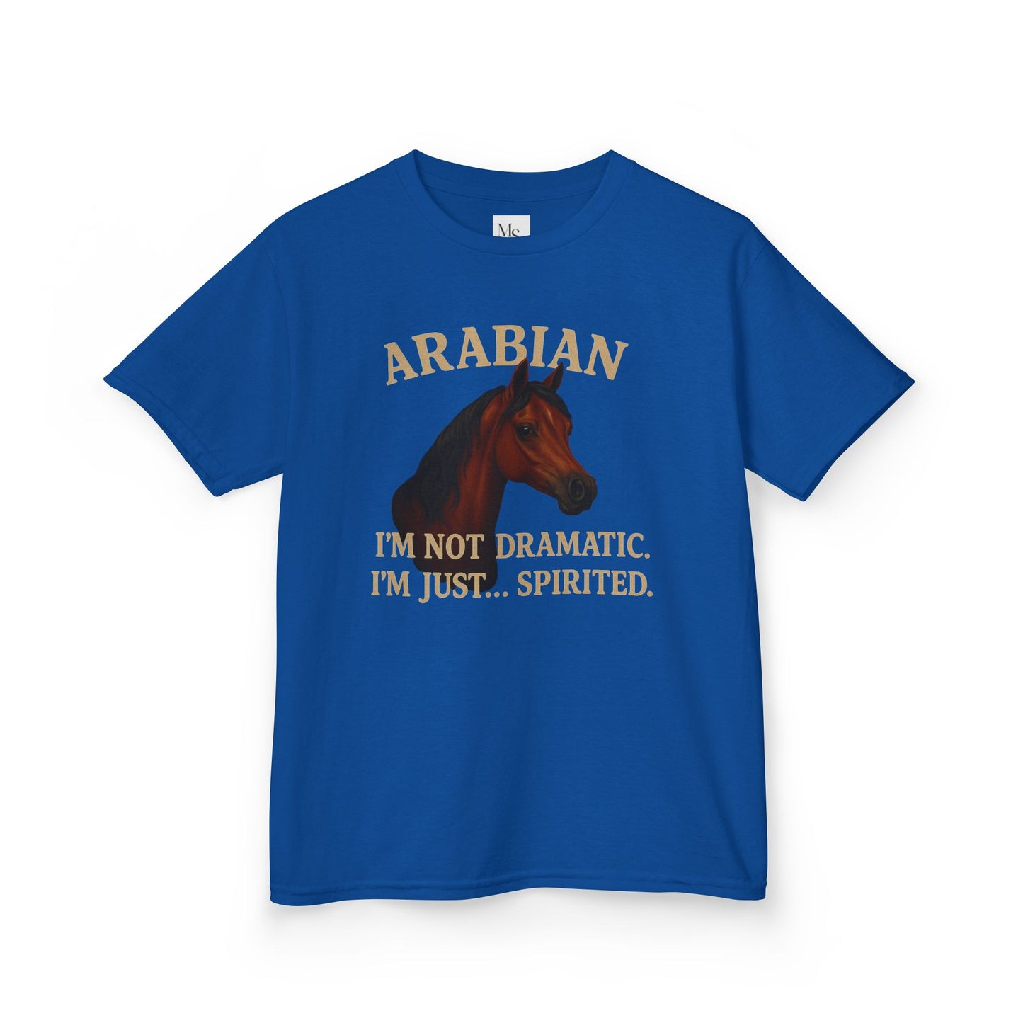 Arabian Horse Kids Tee - I'm Not Dramatic, I'm Just Spirited, Funny Animal Shirt, Gifts for Horse Lovers, Equestrian Apparel, Kids Humor Tee