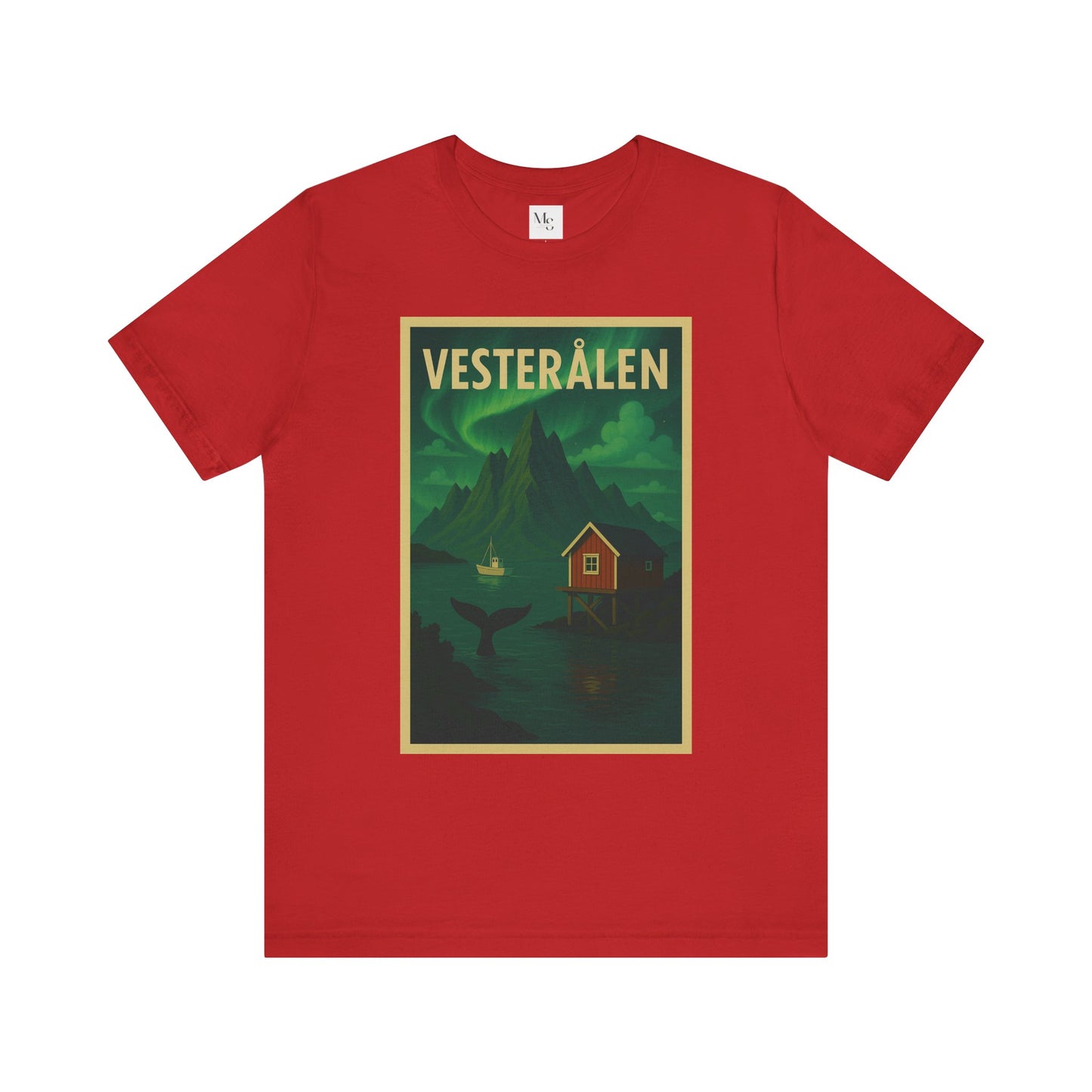 Vesterålen Aurora T-Shirt – Northern Lights & Arctic Landscape Design | Unisex Nordic Travel Tee | Norway Souvenir Gift