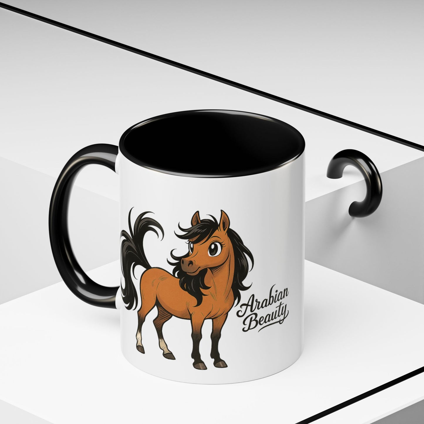 Arabian Beauty Horse Accent Coffee Mug - Perfect Gift for Horse Lovers, Equestrian Decor, Unique Animal Lover Mug, Tea Cups