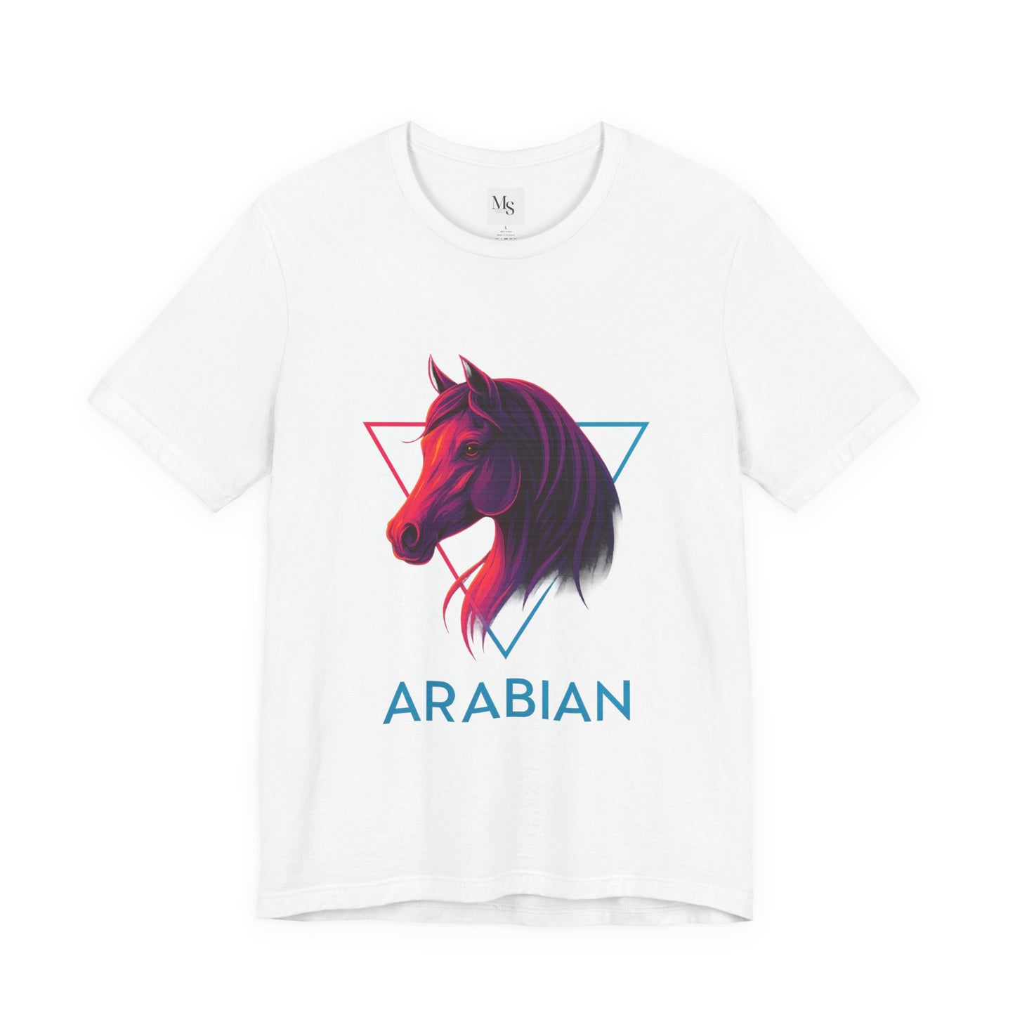 Arabian Neon Horse Tee – 80s Style Neon Graphic Arabian Horse T‑Shirt Gift