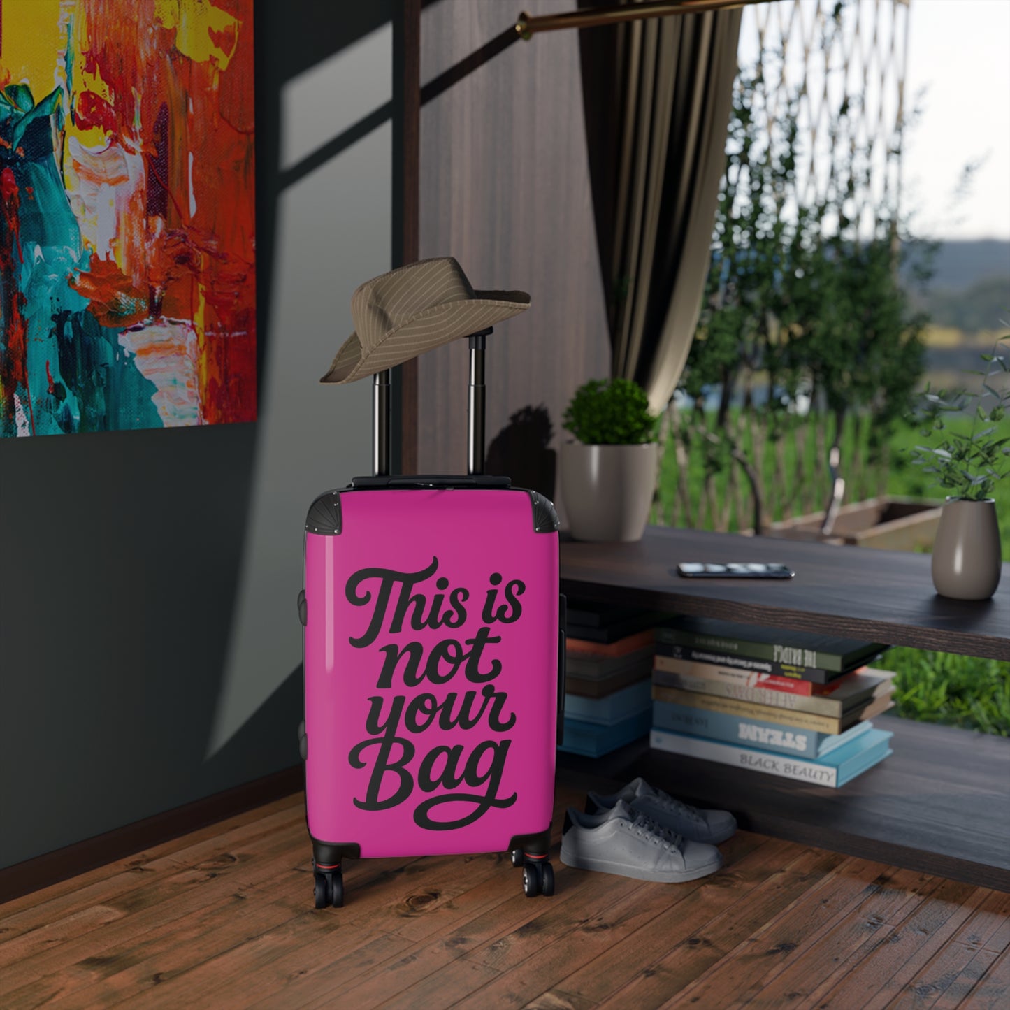 This Is Not Your Bag- Pink Suitcase With Lock & Spinner Wheels – Trendy Hard-Shell Luggage