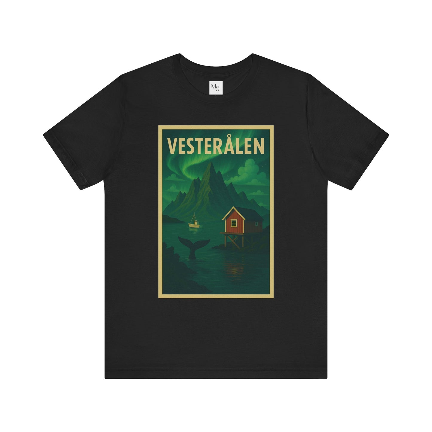 Vesterålen Aurora T-Shirt – Northern Lights & Arctic Landscape Design | Unisex Nordic Travel Tee | Norway Souvenir Gift