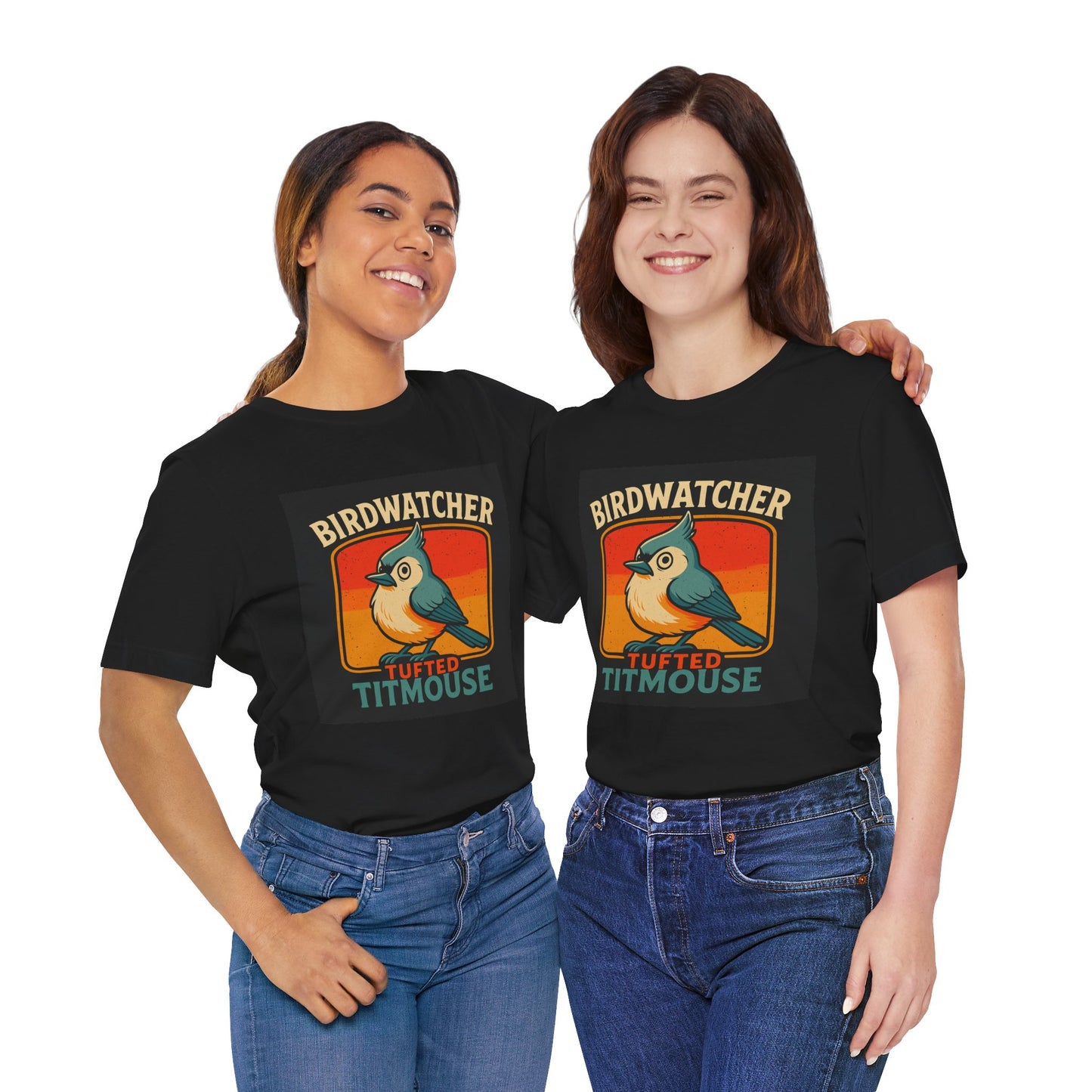 Tufted Titmouse Birdwatching T-Shirt – Cute Bird Lover Tee | Nature-Inspired Gift for Birders | Unisex Birding Shirt