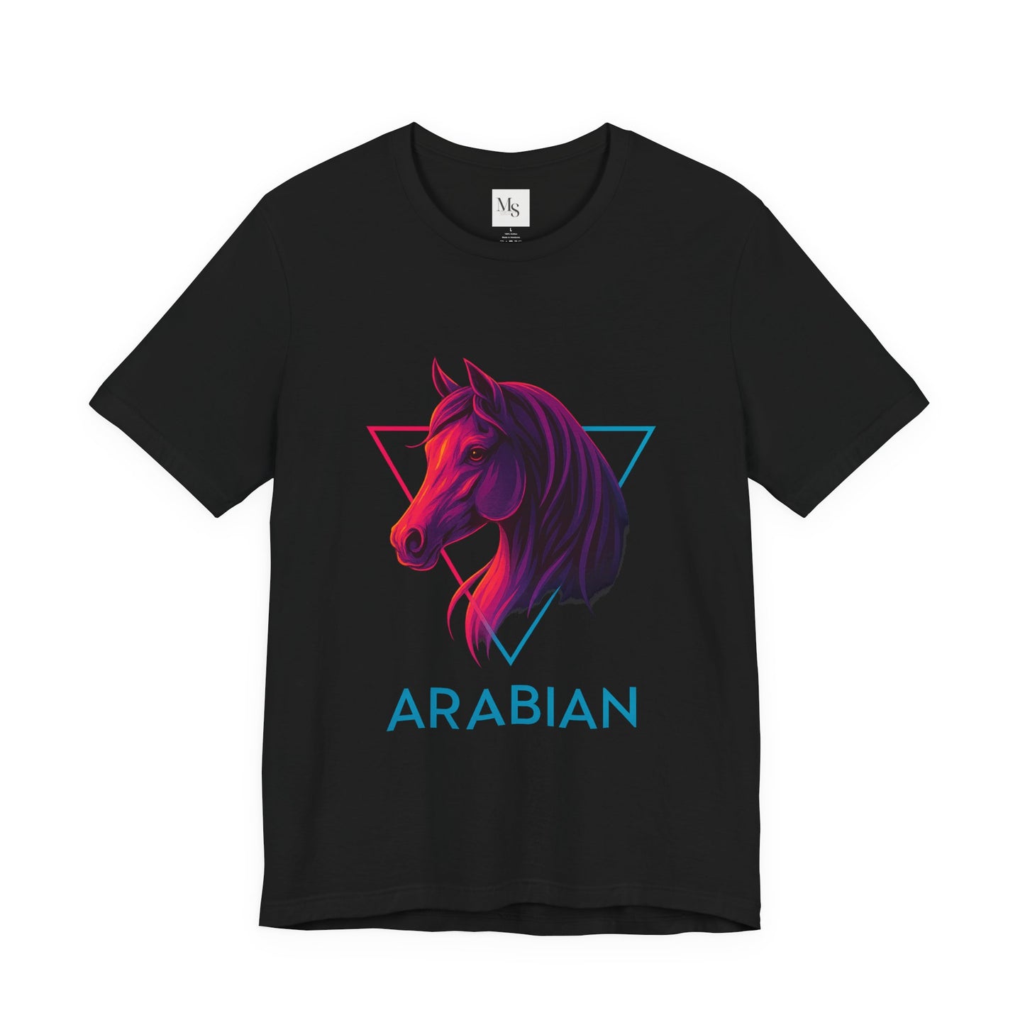 Arabian Neon Horse Tee – 80s Style Neon Graphic Arabian Horse T‑Shirt Gift
