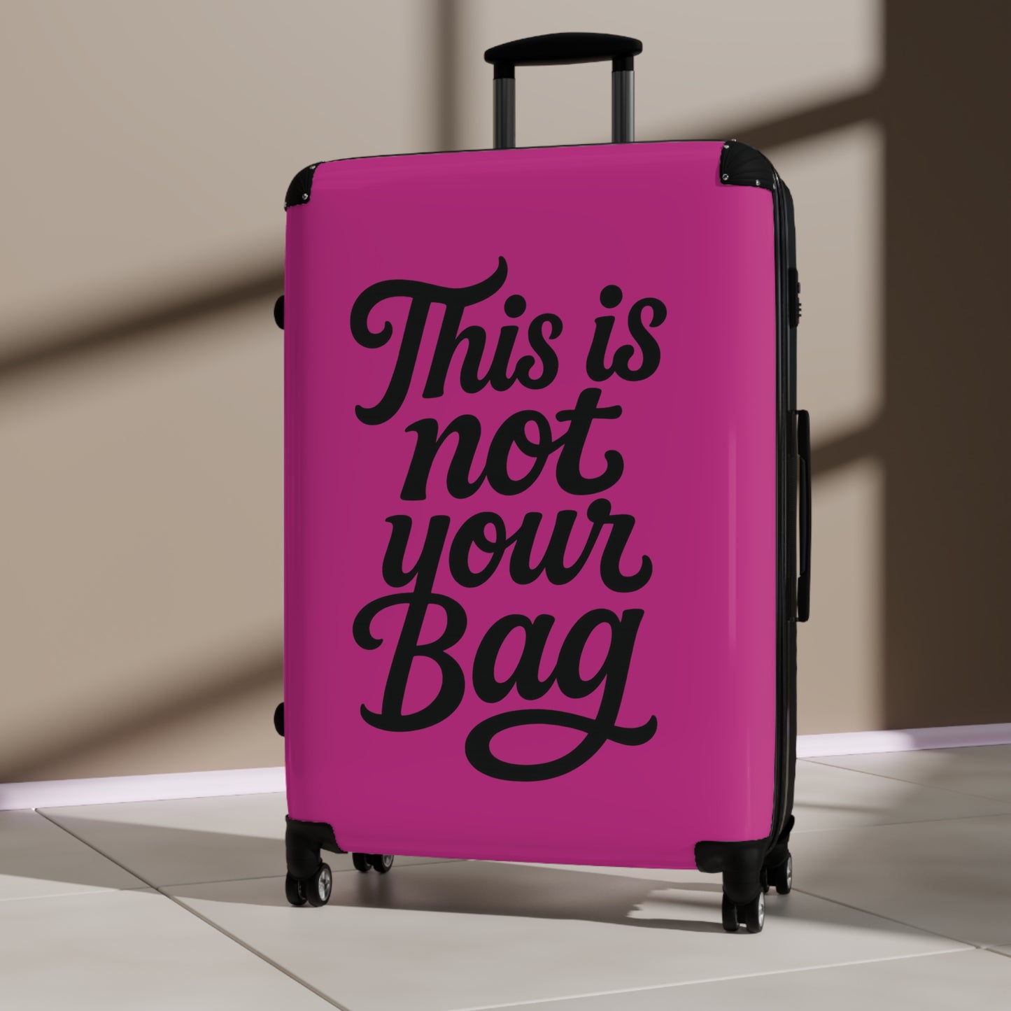 This Is Not Your Bag- Pink Suitcase With Lock & Spinner Wheels – Trendy Hard-Shell Luggage