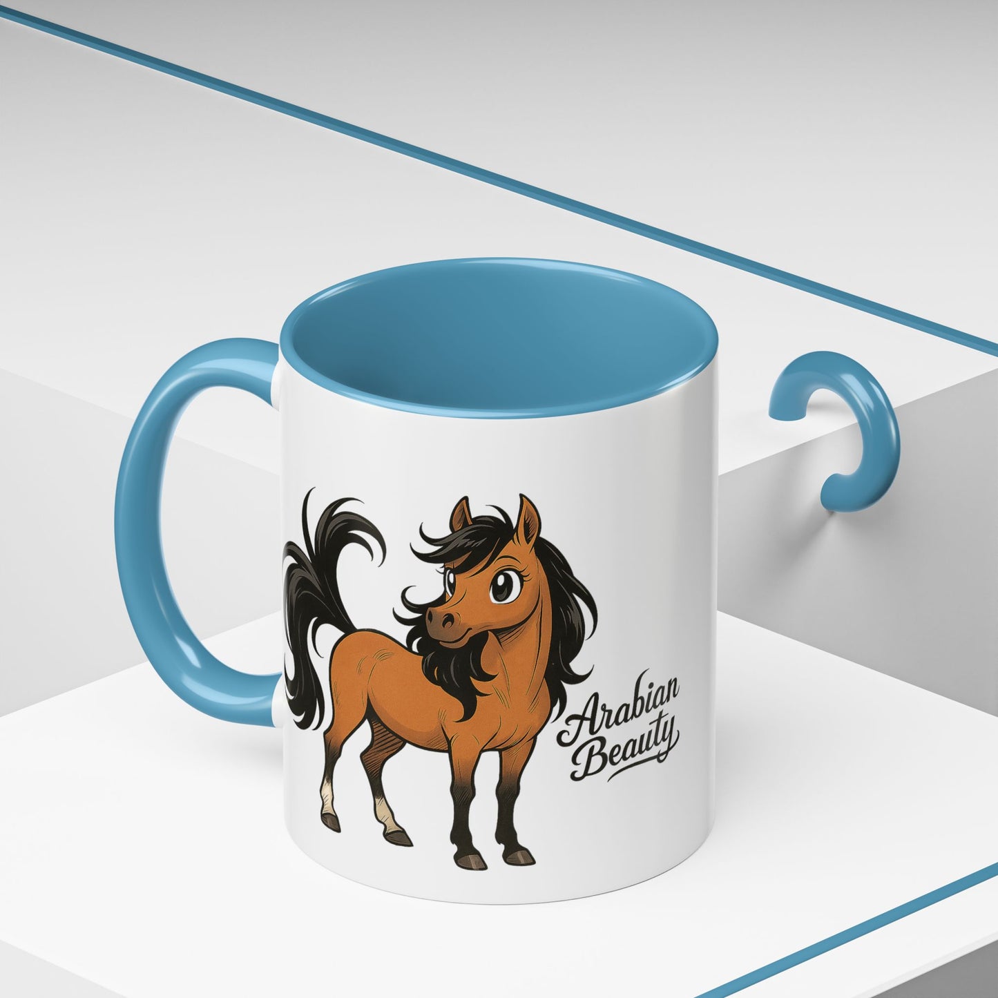 Arabian Beauty Horse Accent Coffee Mug - Perfect Gift for Horse Lovers, Equestrian Decor, Unique Animal Lover Mug, Tea Cups