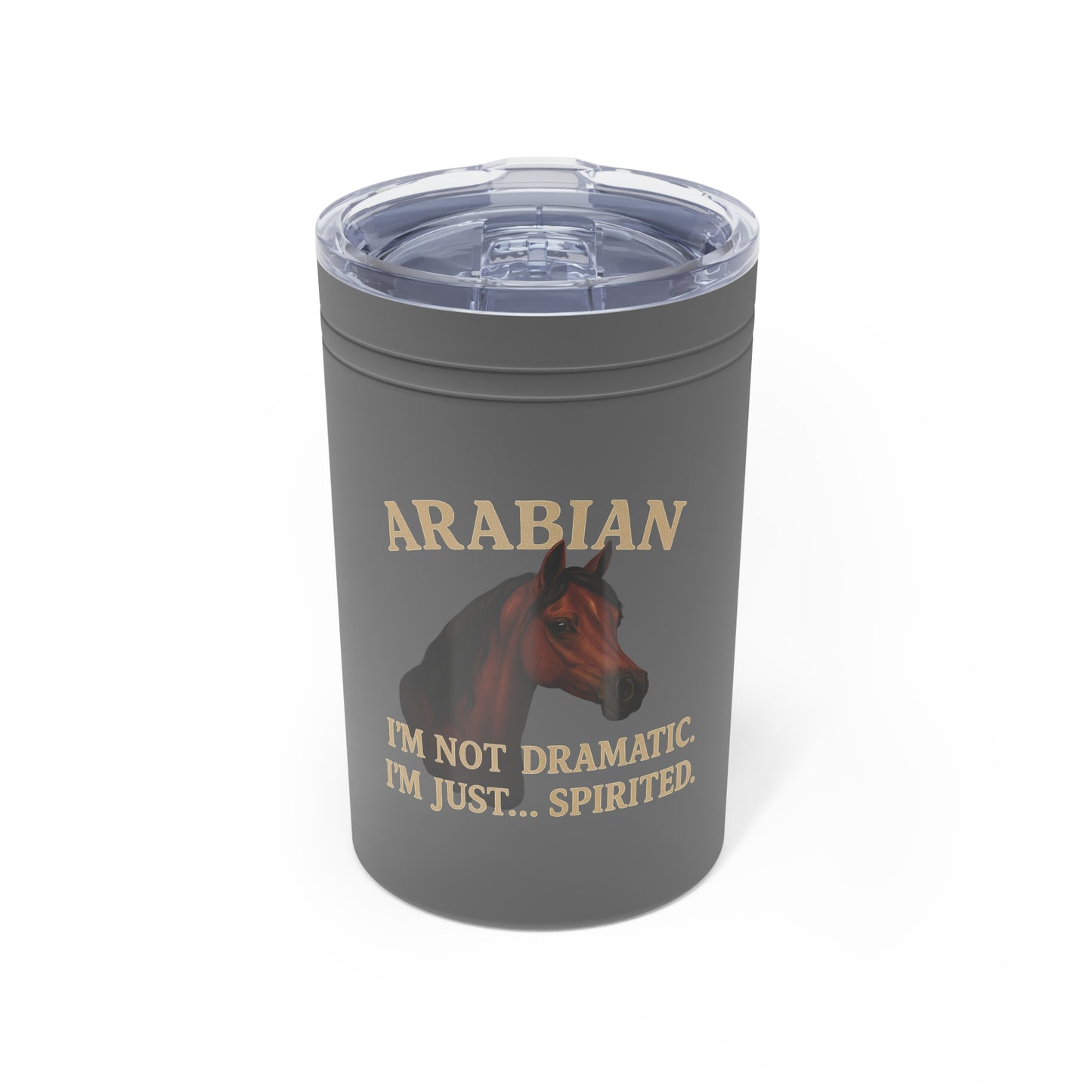Arabian Horse Themed Tumbler | Spirited Horse Lover Gift | 11oz Insulated Travel Mug | Equestrian Accessory | Cool Gift for Horse Owners